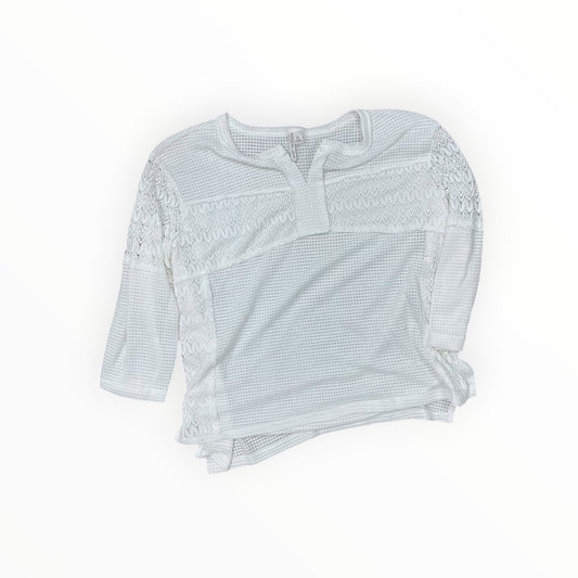 Top 3/4 Sleeve By Clothes Mentor In White, Size:Xl