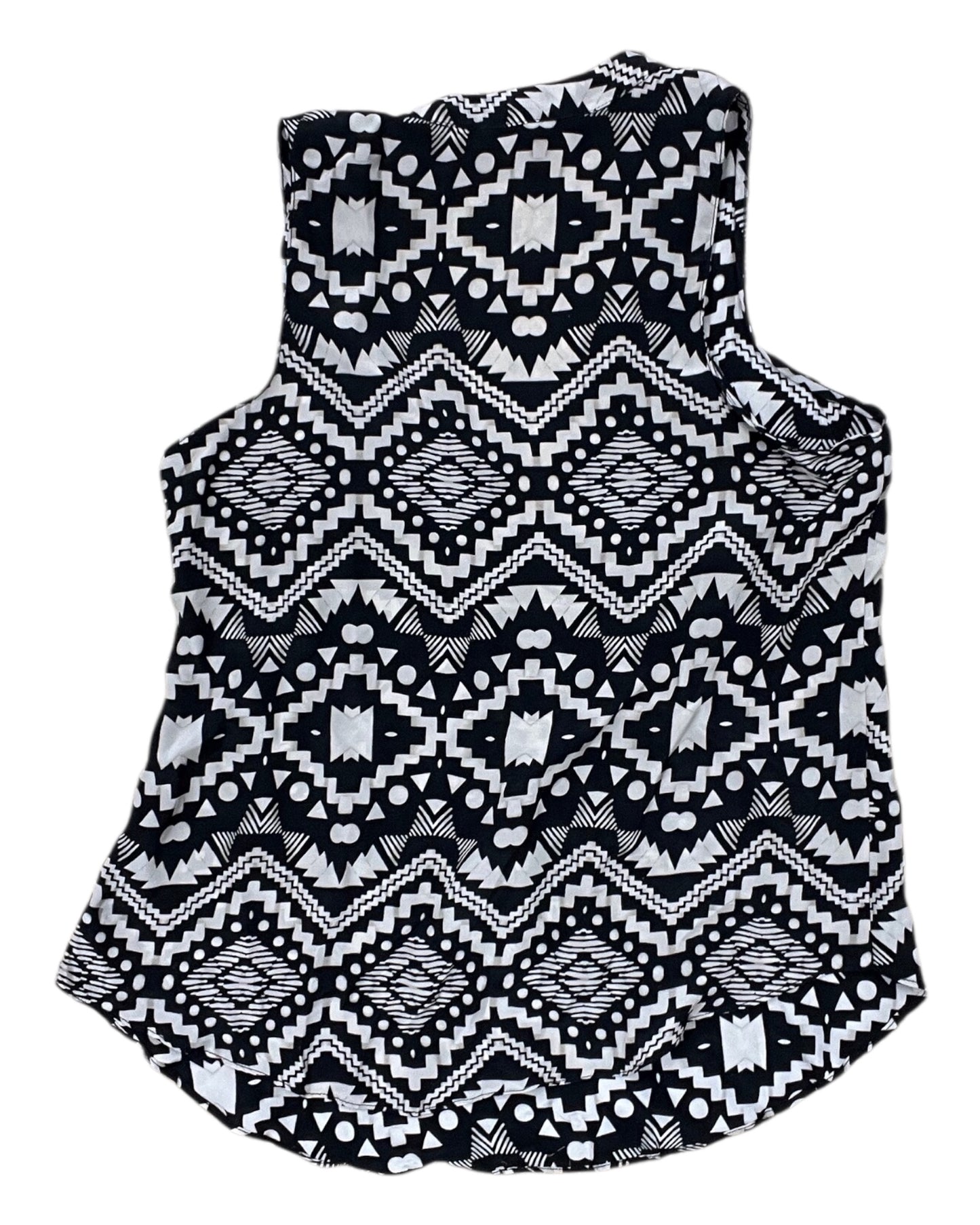 Top Sleeveless By Olivaceous In Black & Tan, Size:L