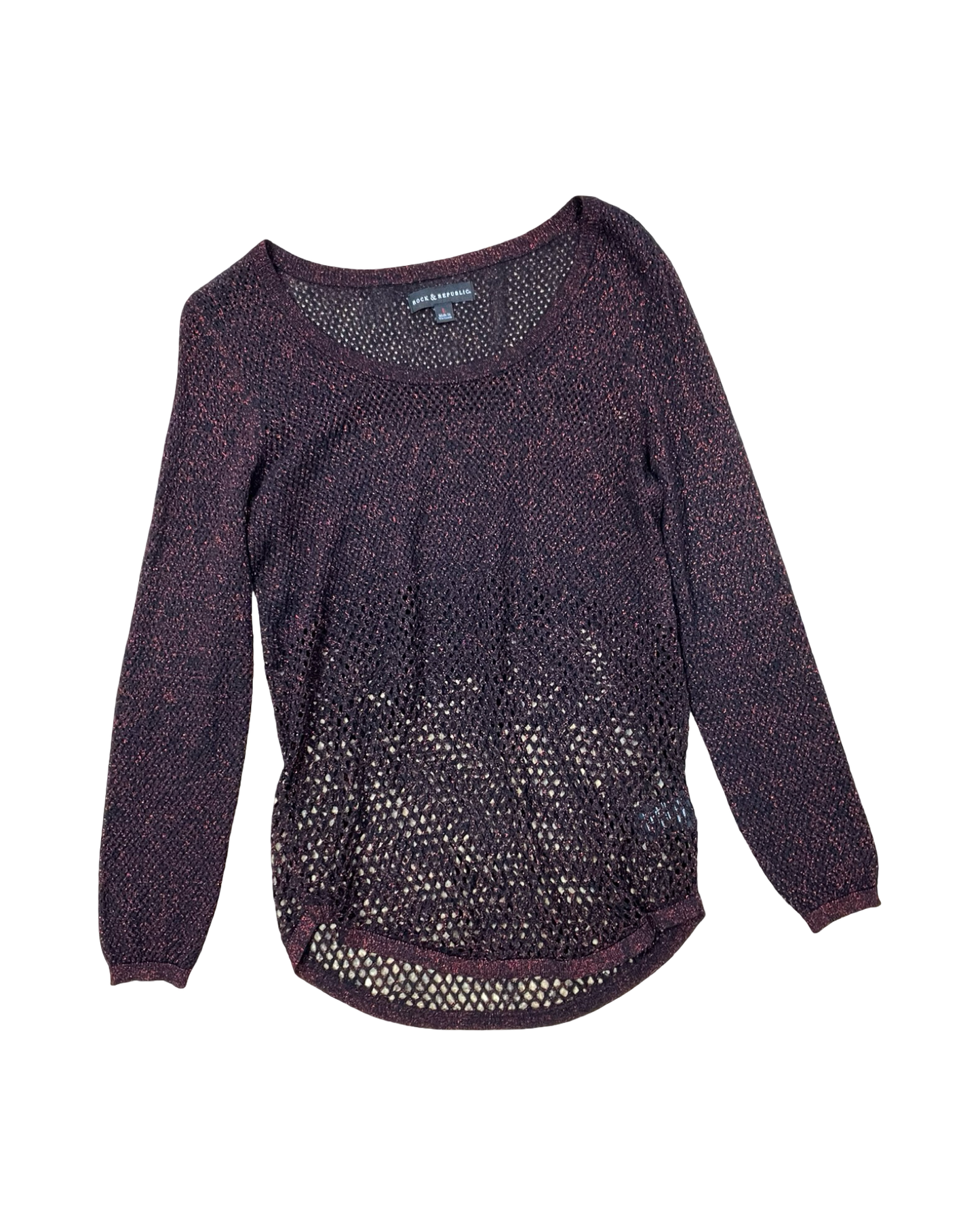 Top Ls By Rock And Republic In Black & Red, Size:L
