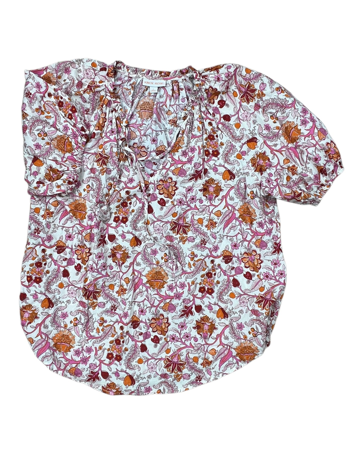 Top Ss By Knox Rose In Orange & Pink, Size:L