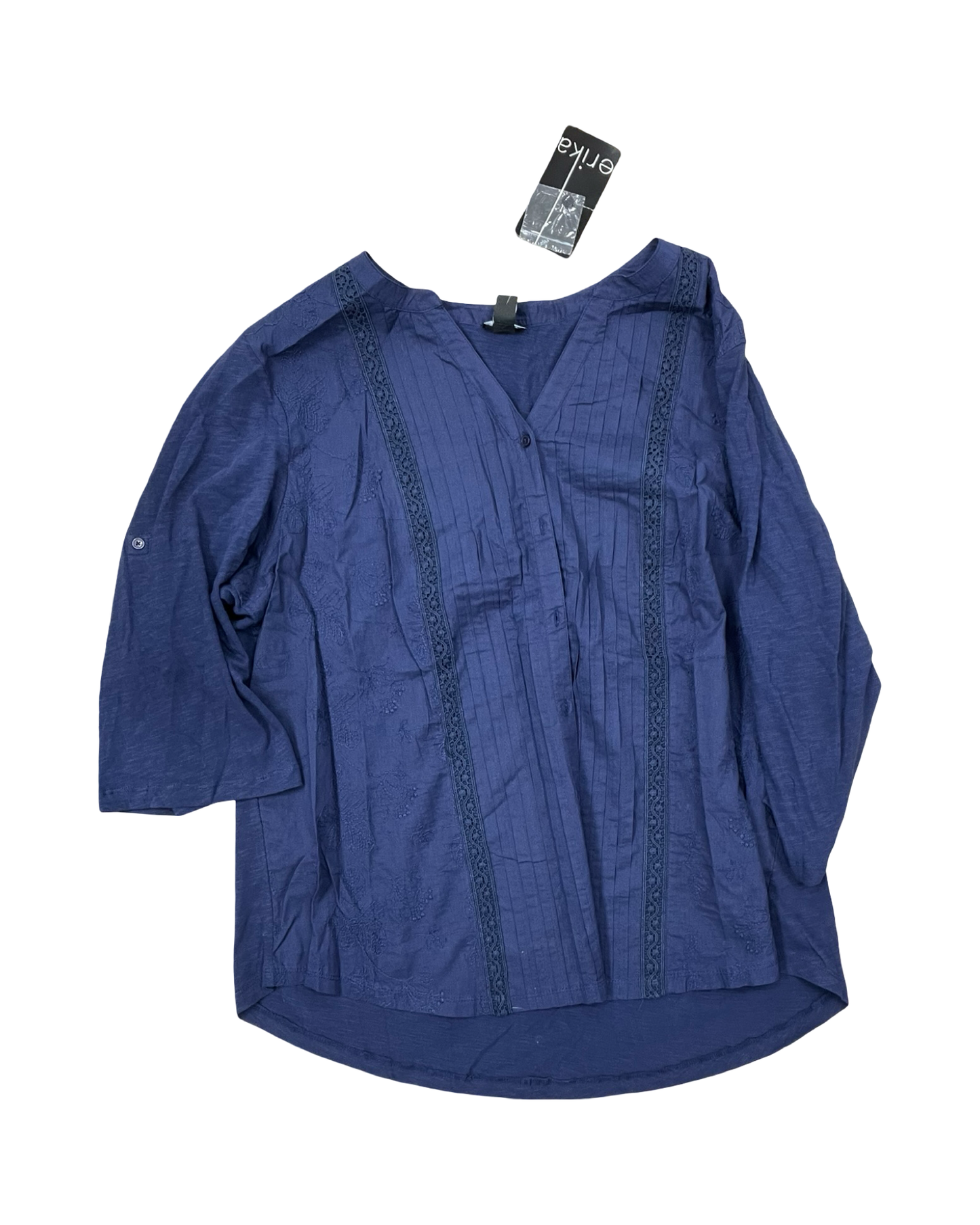 Blouse Ls By Clothes Mentor In Blue, Size:1X