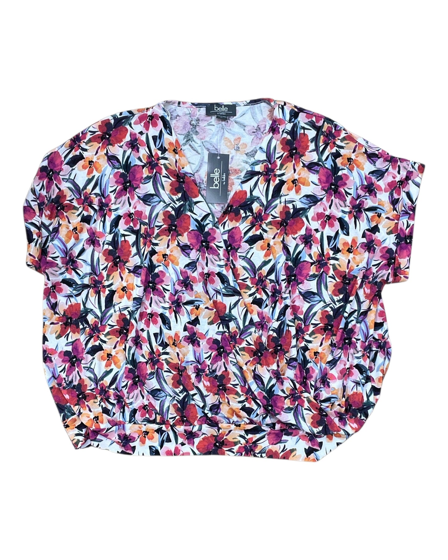 Top Ss By Belldini In Floral Print, Size:2X