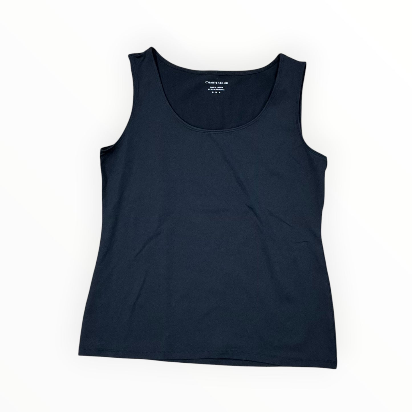 Tank Top By Charter Club In Black, Size:M