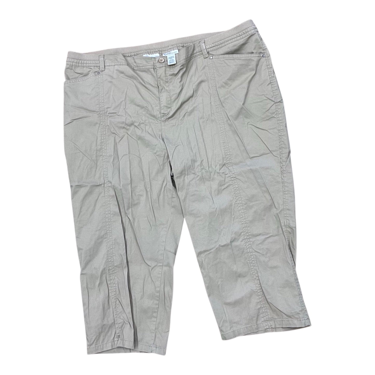 Jeans Cropped By Croft And Barrow In Tan, Size:22