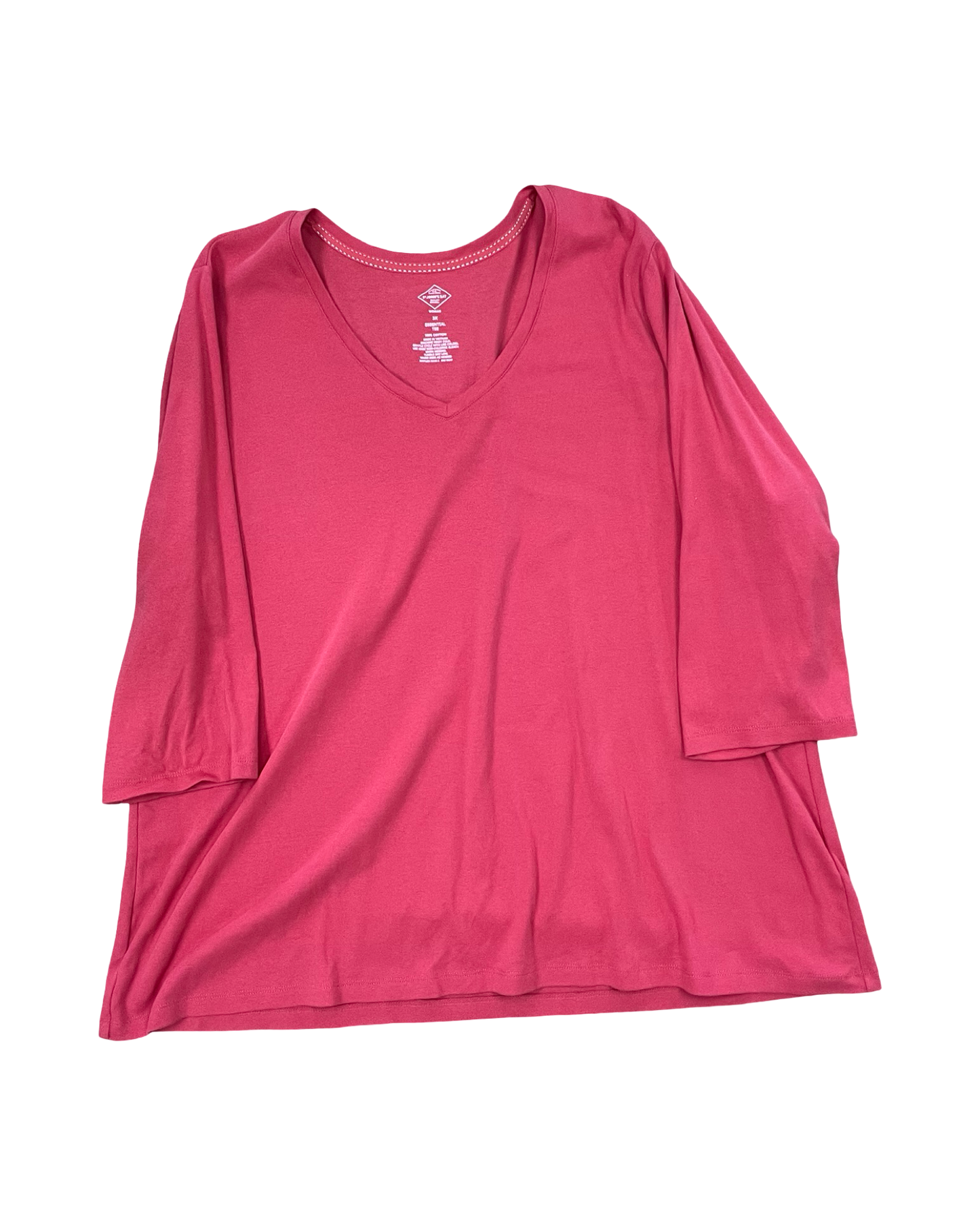 Top 3/4 Sleeve Basic By St Johns Bay In Red, Size:3X