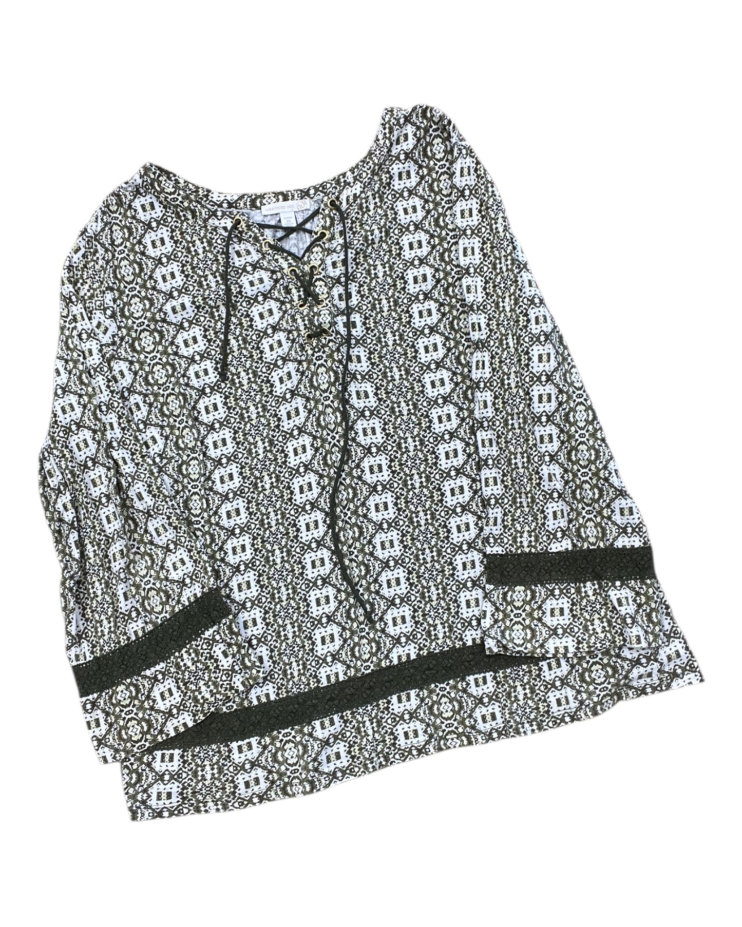 Top Ls By Westport In Green & White, Size:2X