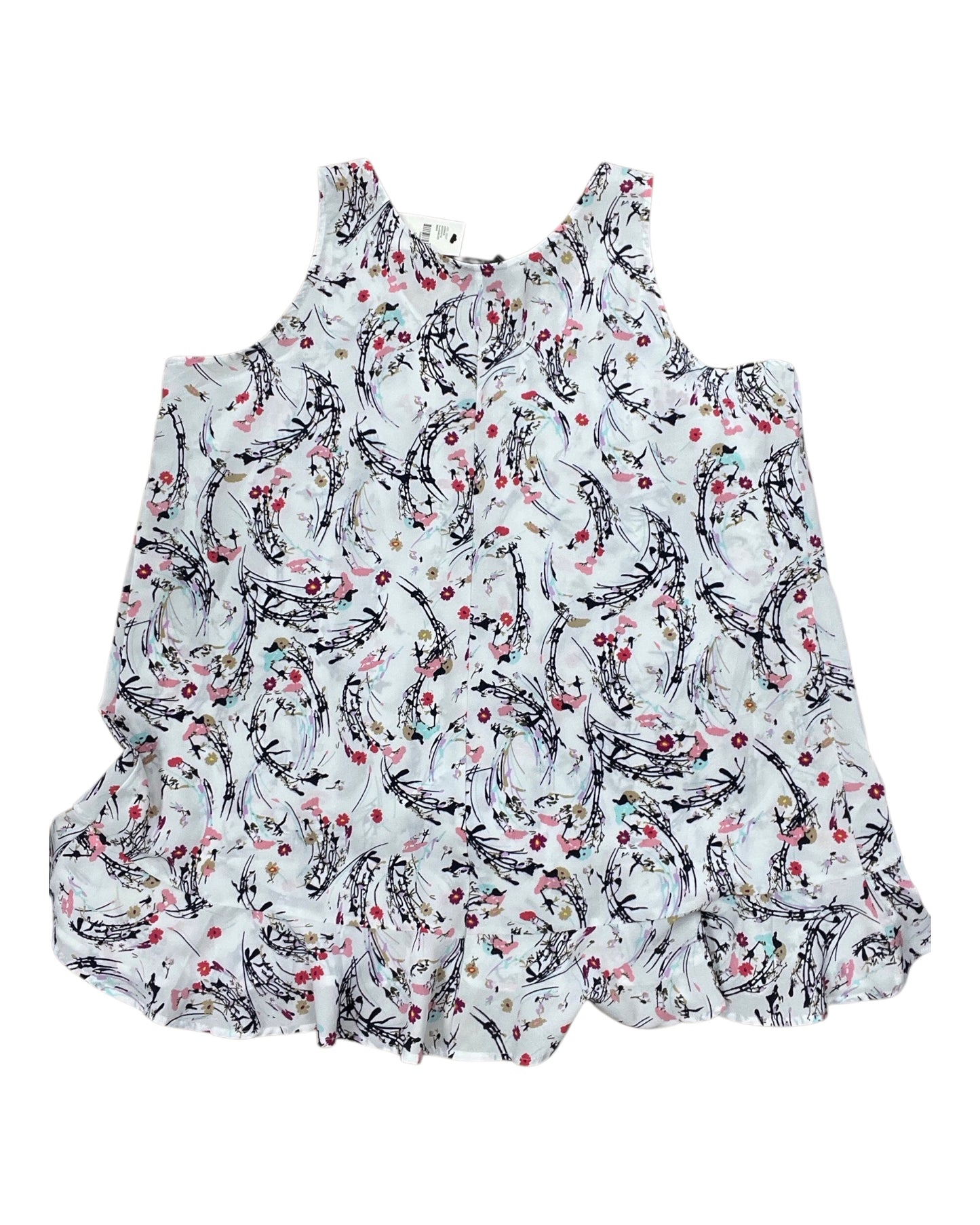Top Sleeveless By Lane Bryant In Pink & White, Size:L
