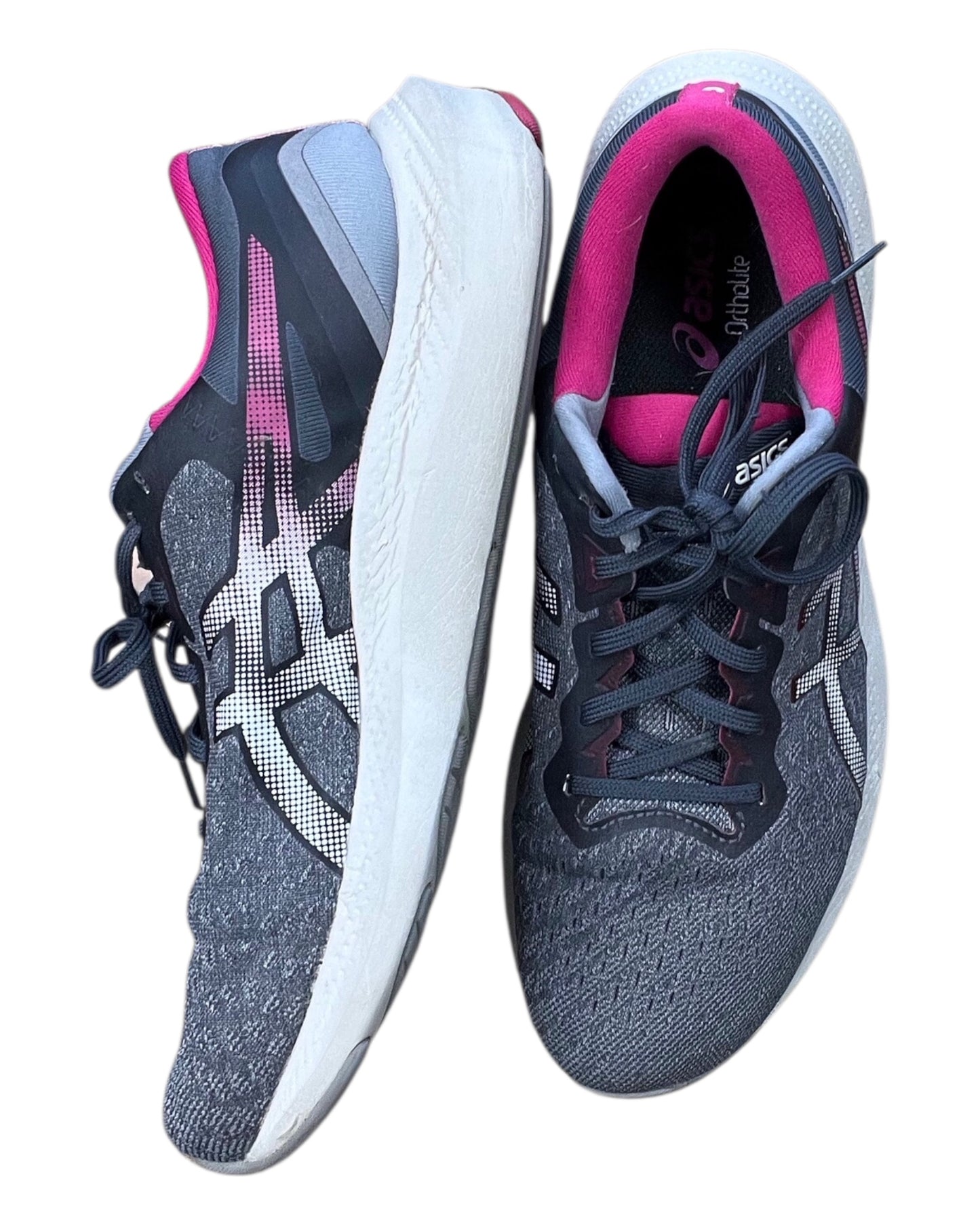 Shoes Athletic By Asics In Grey & Pink, Size:10.5