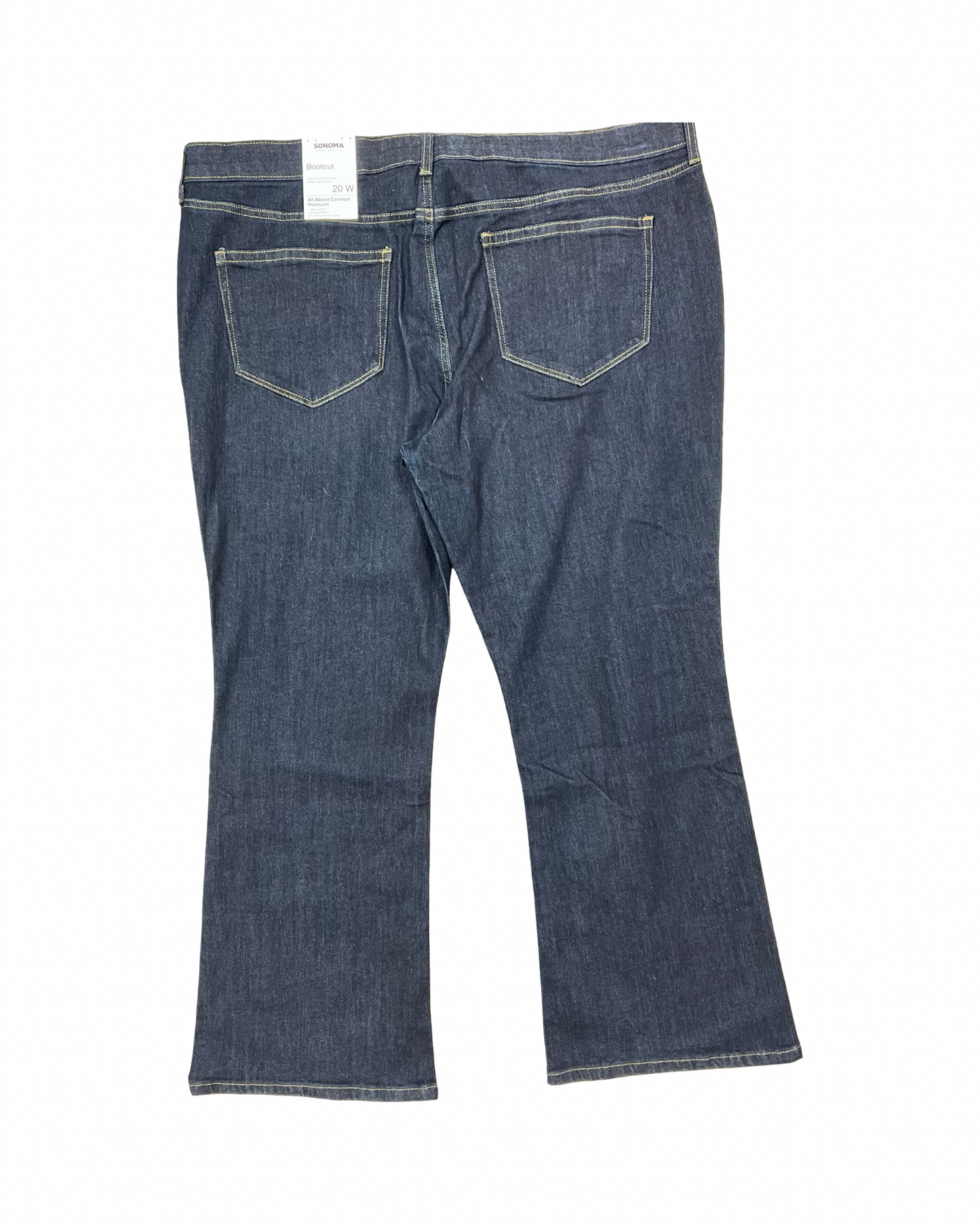 Jeans Straight By Sonoma In Blue Denim, Size:20