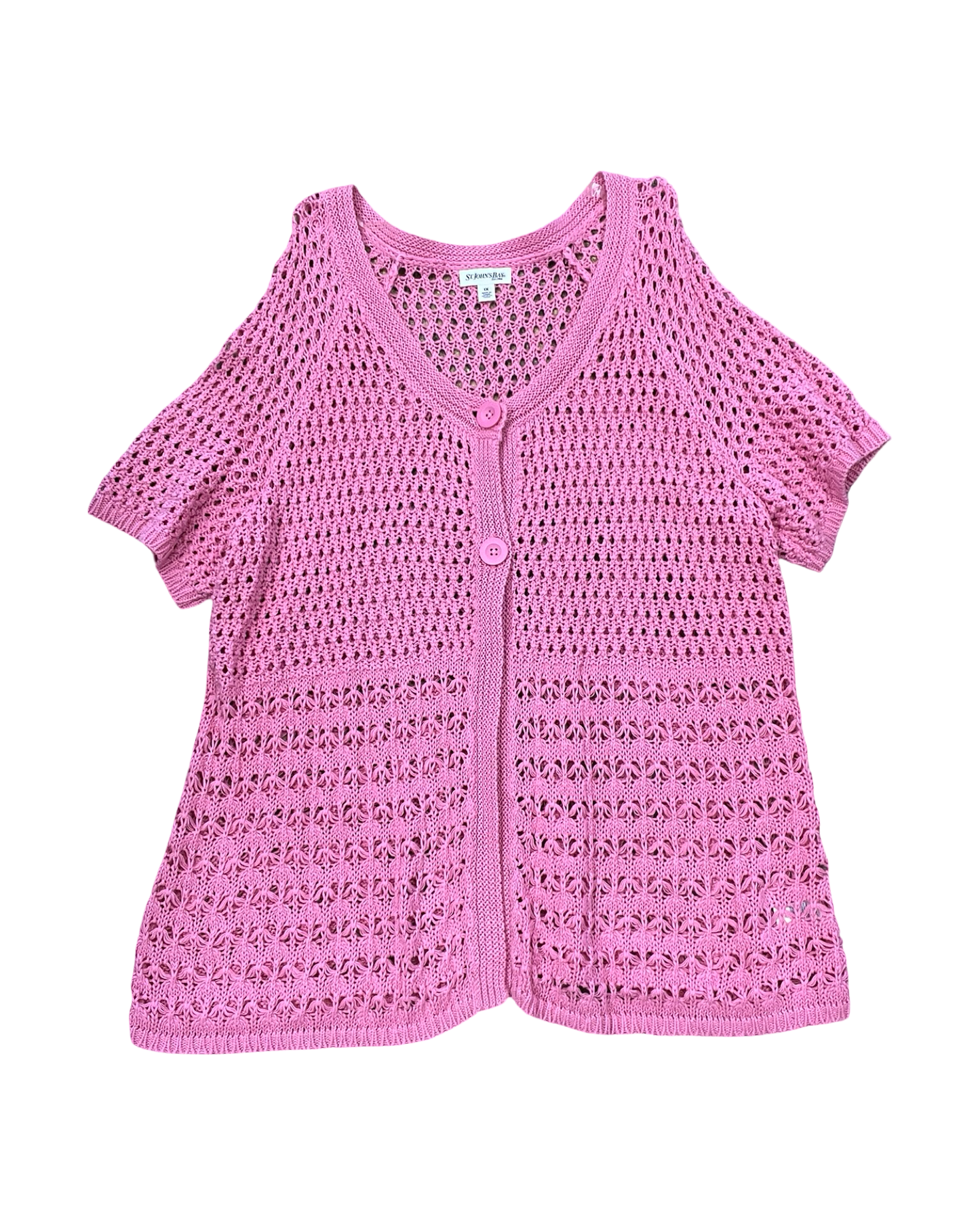 Cardigan By St Johns Bay In Pink, Size:1X