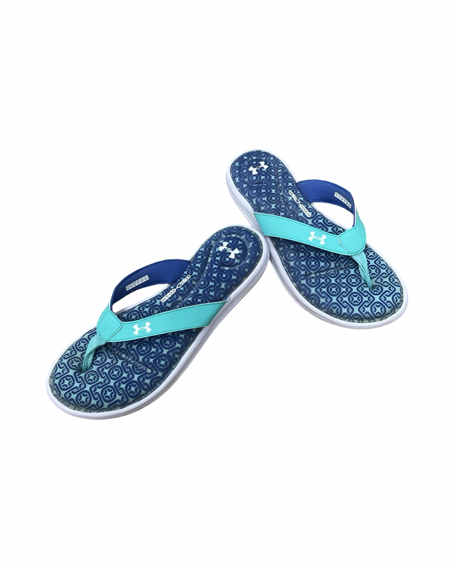 Sandals Flip Flops By Under Armour In Teal, Size:10