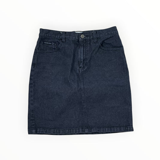 Skirt Mini & Short By Calvin Klein In Black Denim, Size:2