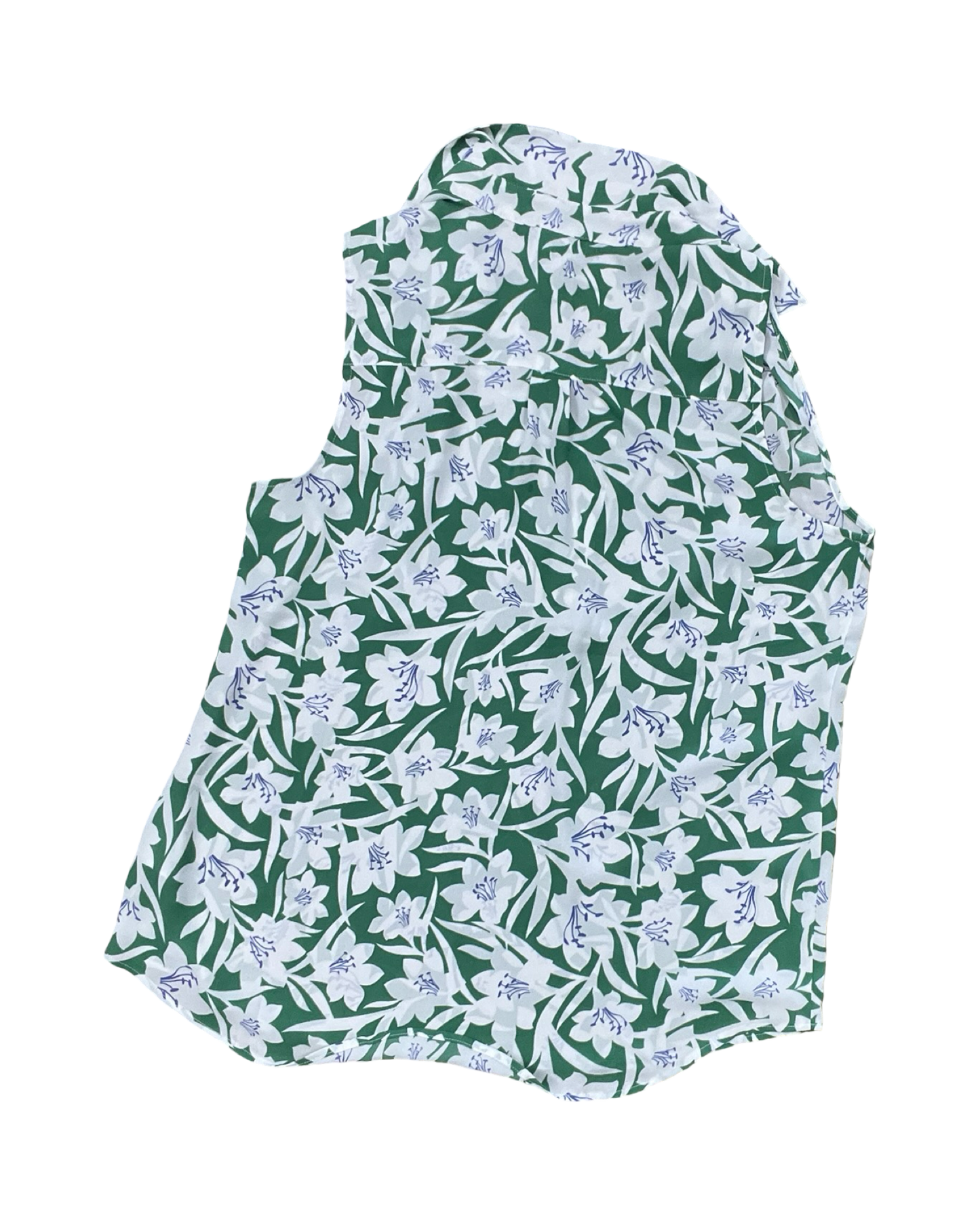 Top Sleeveless By Cabi In Green & White, Size:M