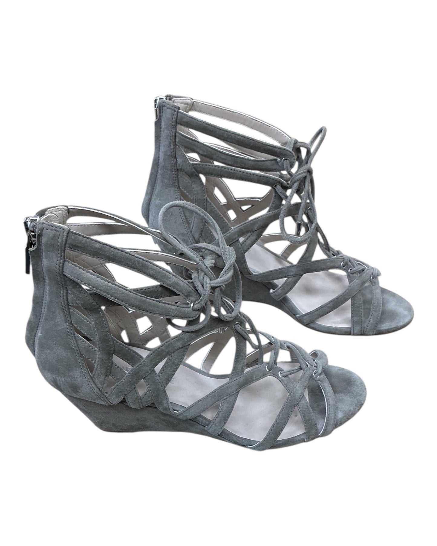 Sandals Heels Block By Kenneth Cole In Grey, Size:6.5