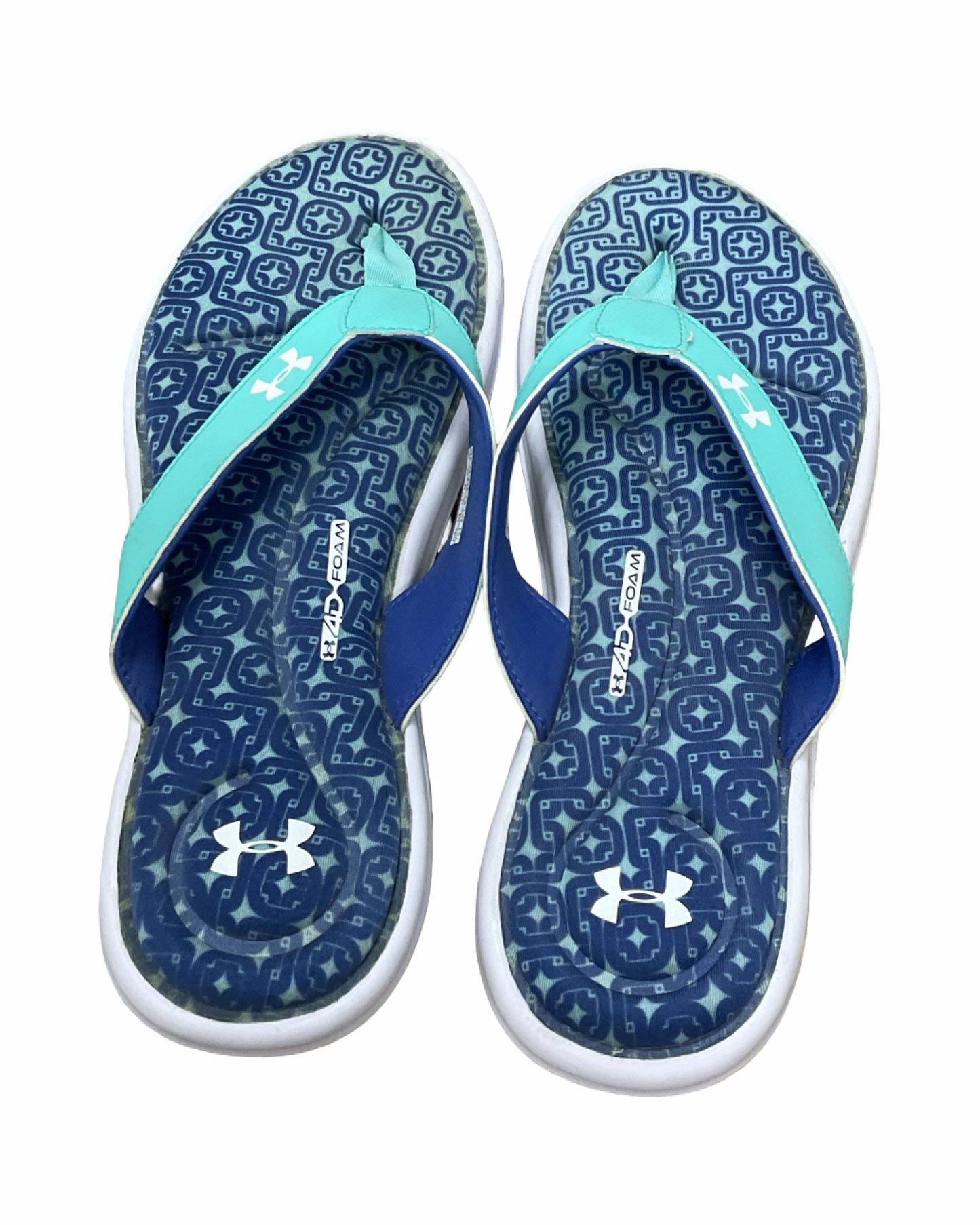 Sandals Flip Flops By Under Armour In Teal, Size:10