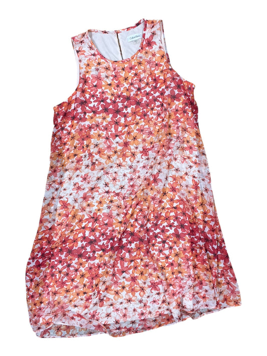 Dress Casual Midi By Calvin Klein In Orange & Red, Size:M