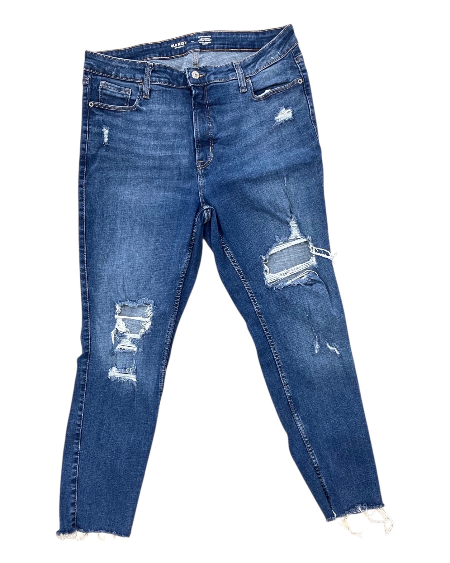 Jeans Skinny By Old Navy In Blue Denim, Size:14