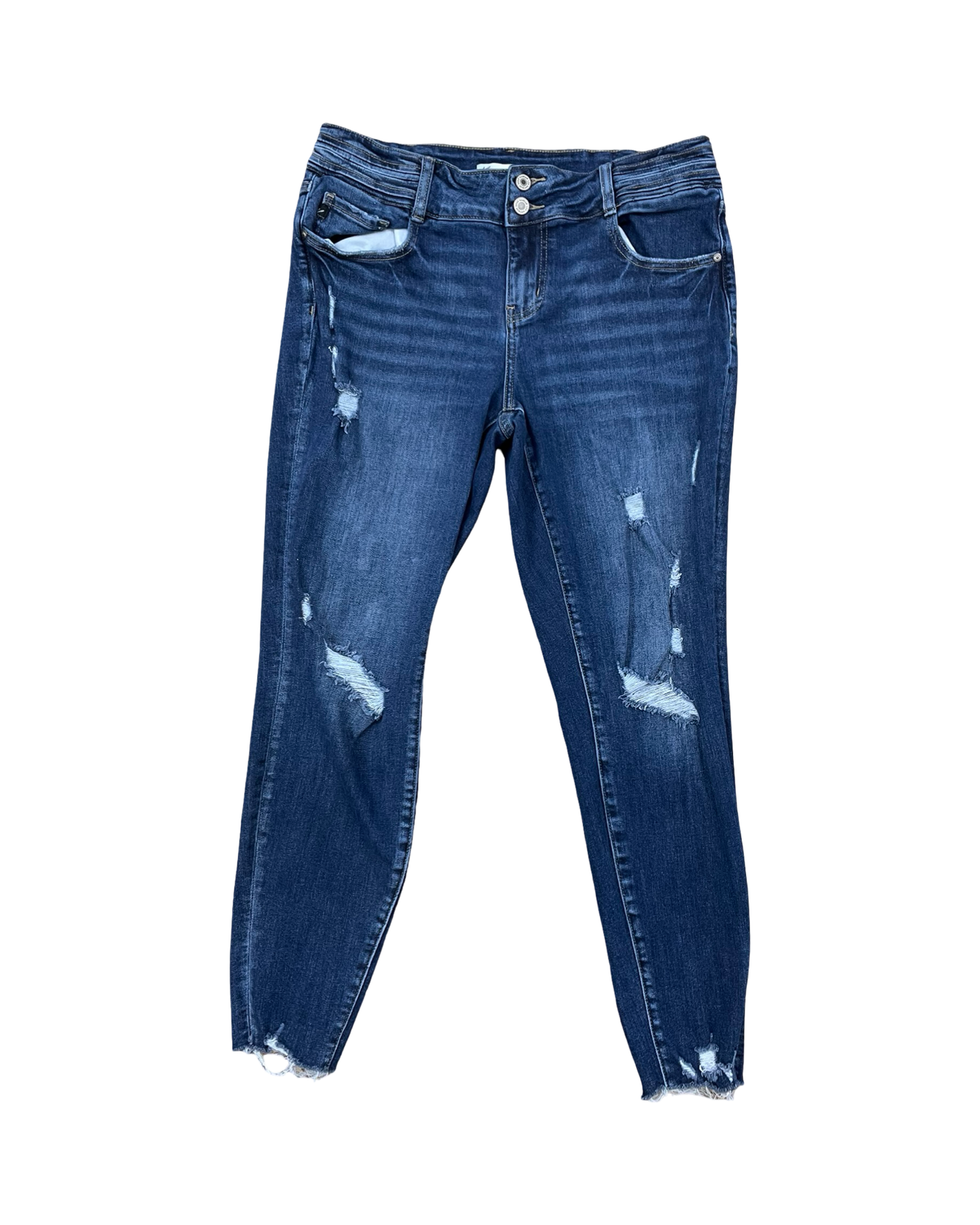 Jeans Skinny By Kancan In Blue Denim, Size:14