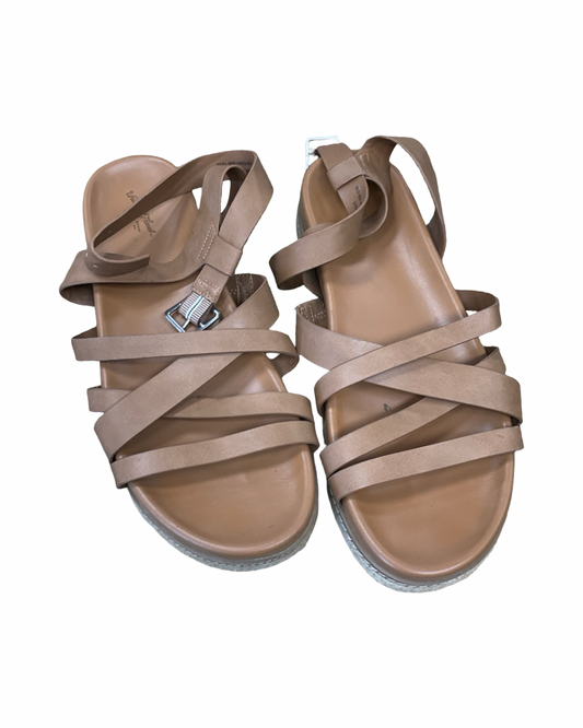 Sandals Flats By Universal Thread In Tan, Size:10