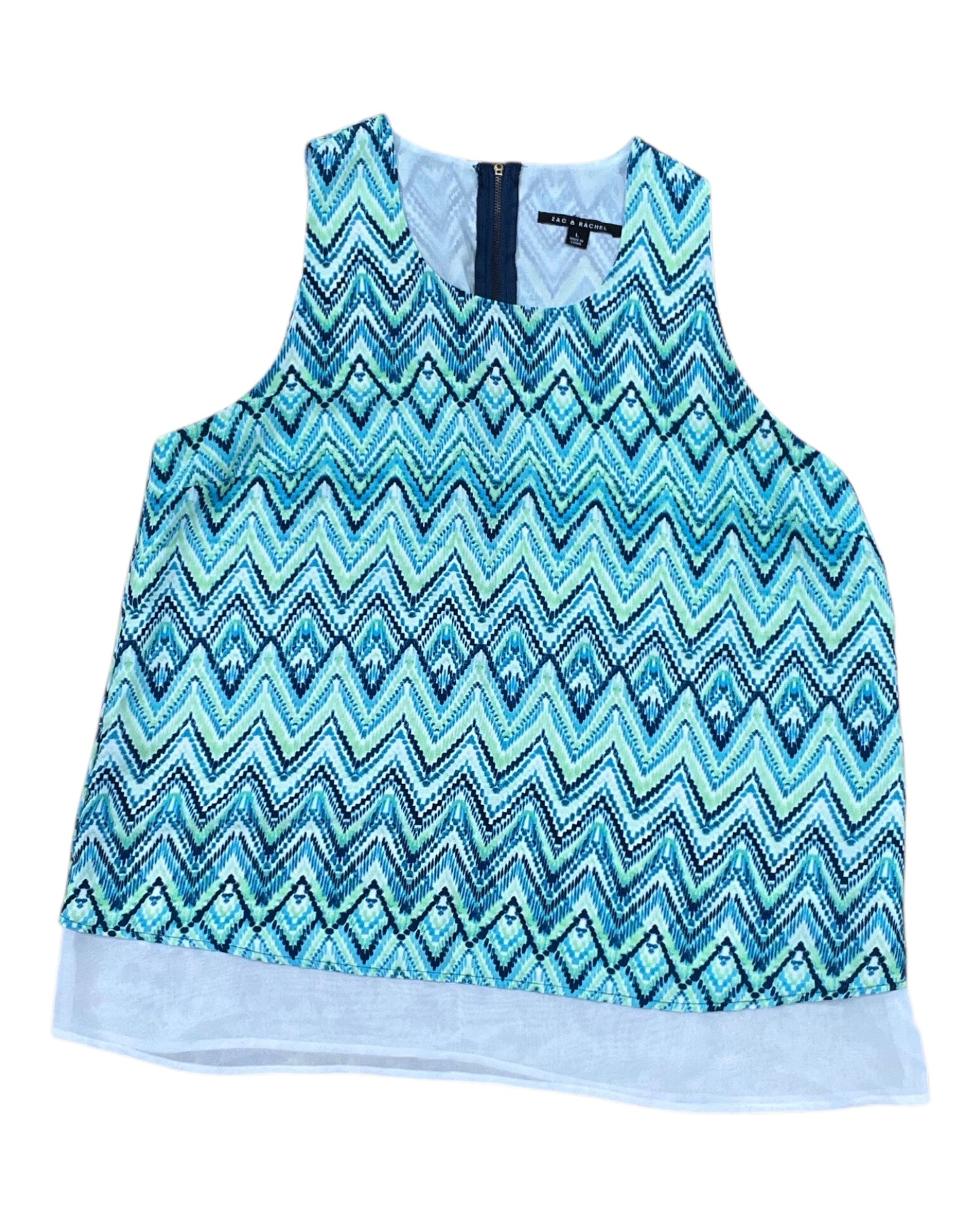 Top Sleeveless By Zac And Rachel In Green, Size:L