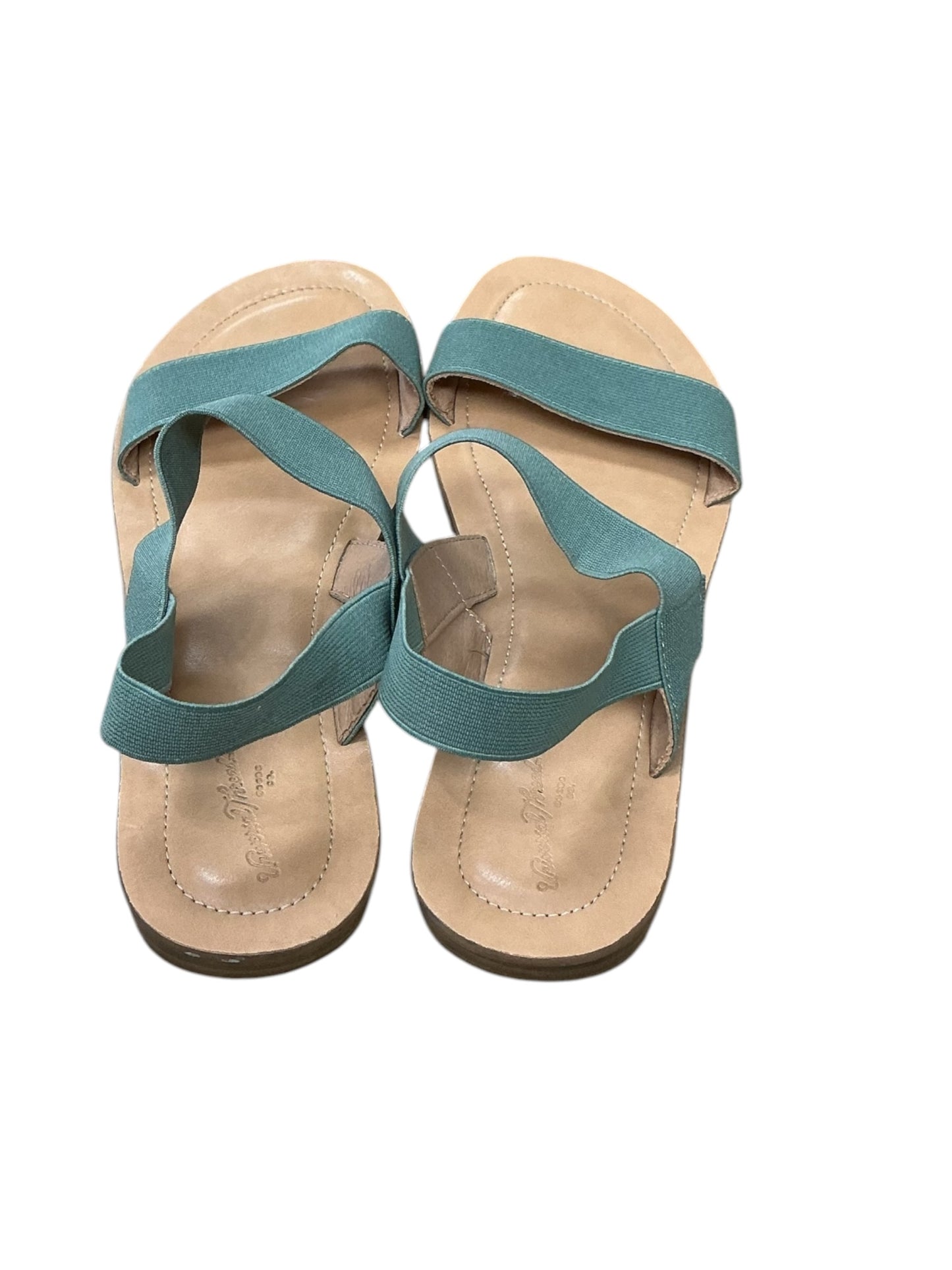Sandals Flats By Universal Thread In Green, Size:8