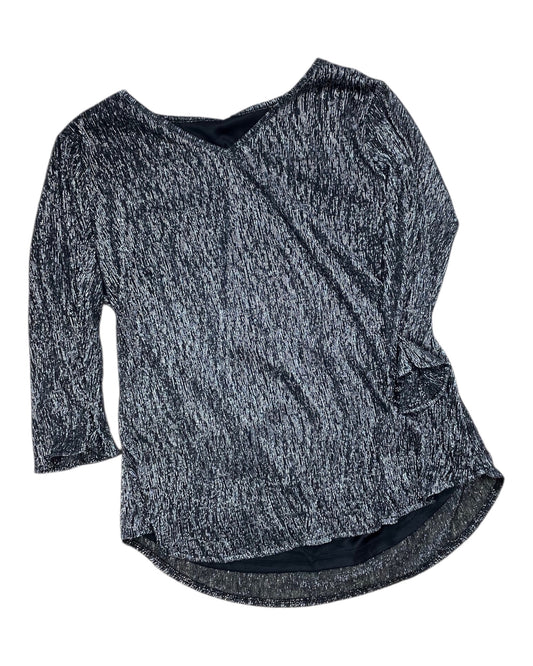 Top 3/4 Sleeve By Clothes Mentor In Black, Size:L