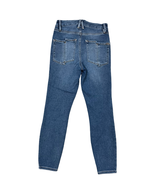 Jeans Skinny By Good American In Blue Denim, Size:0