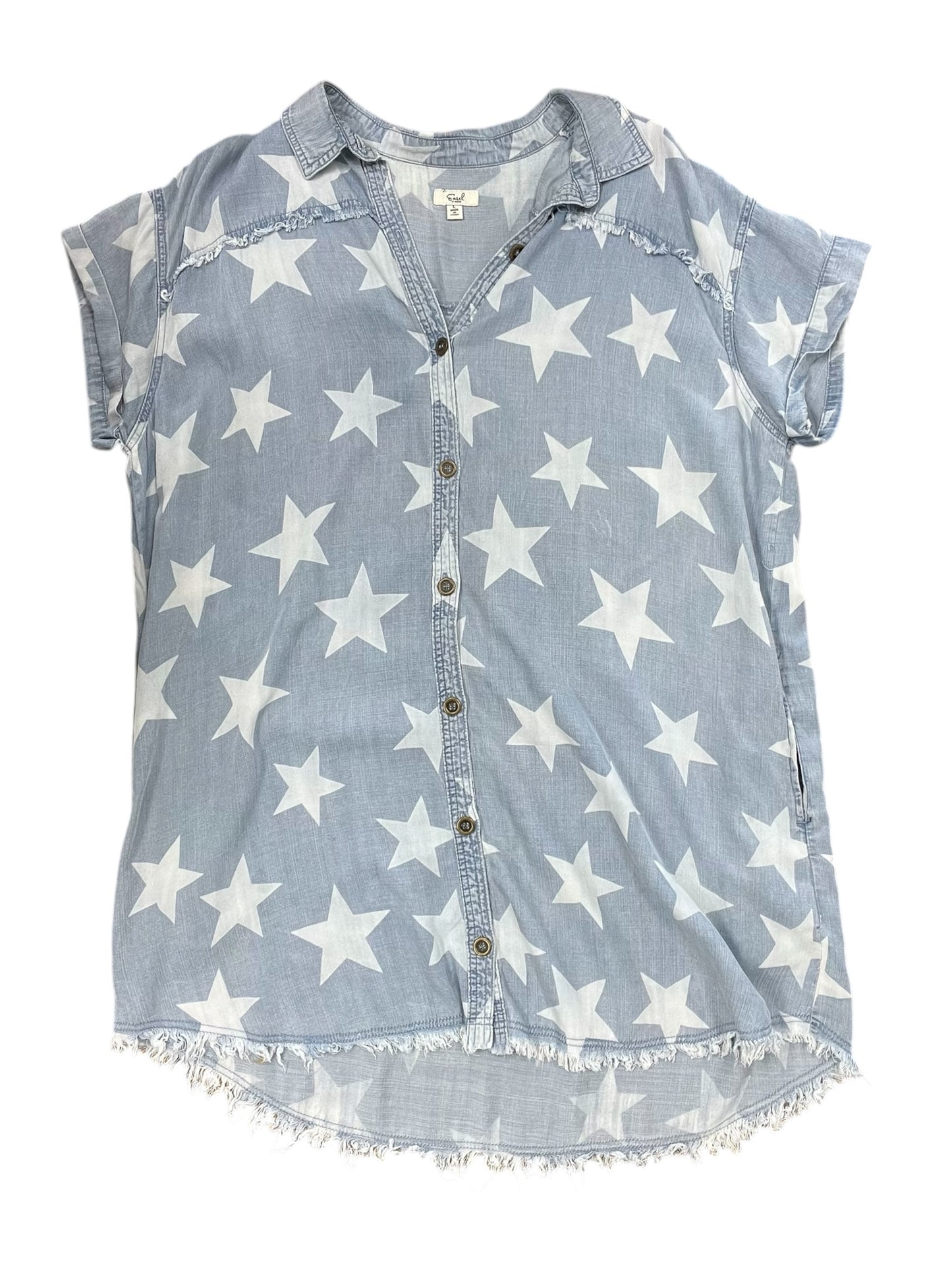 Dress Casual Midi By Easel In Blue & White, Size:L