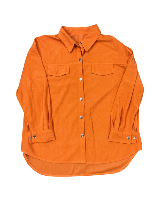 Blouse 3/4 Sleeve By Shein In Orange, Size:1X