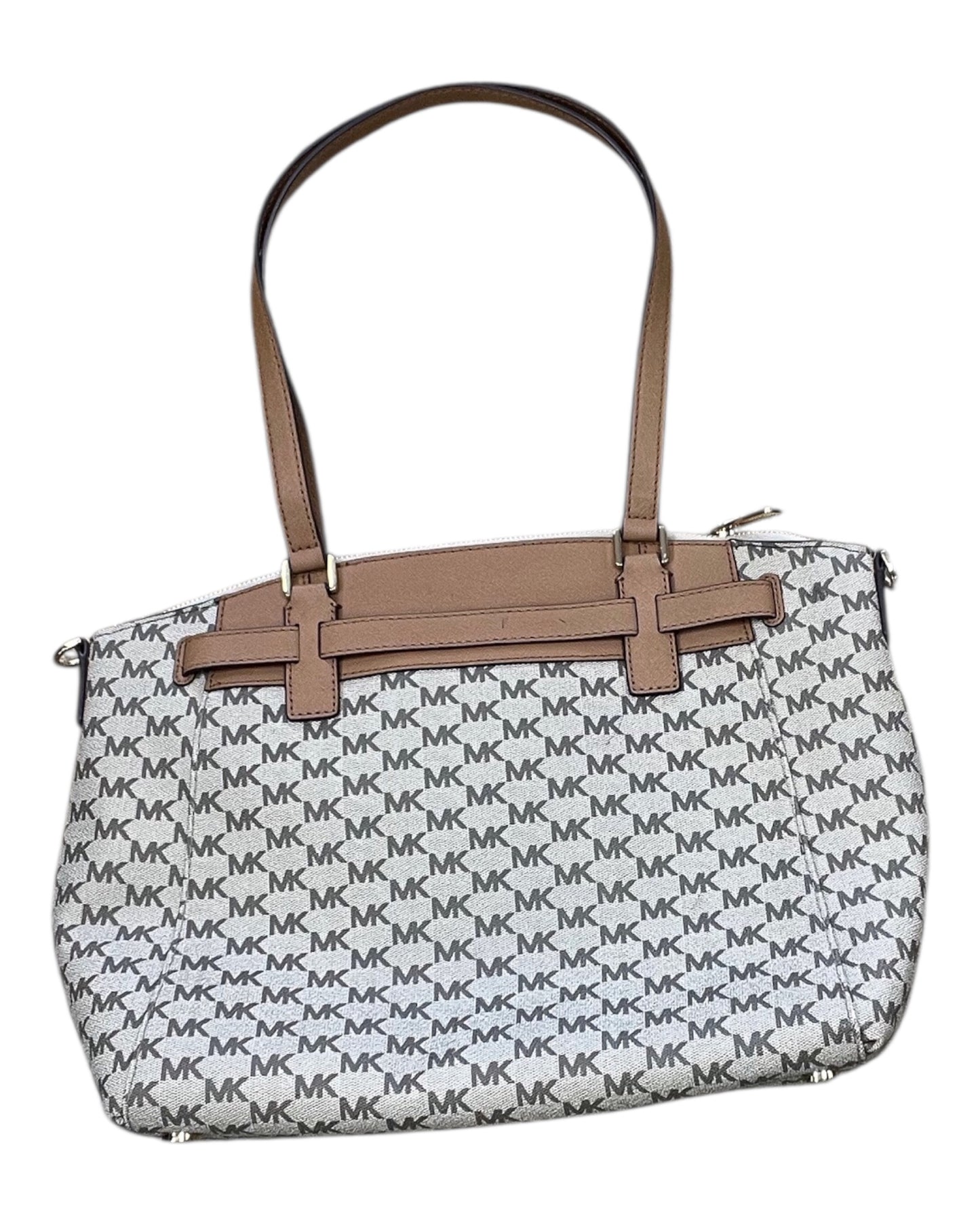 Handbag Designer By Michael Kors In Cream & Tan, Size:Medium