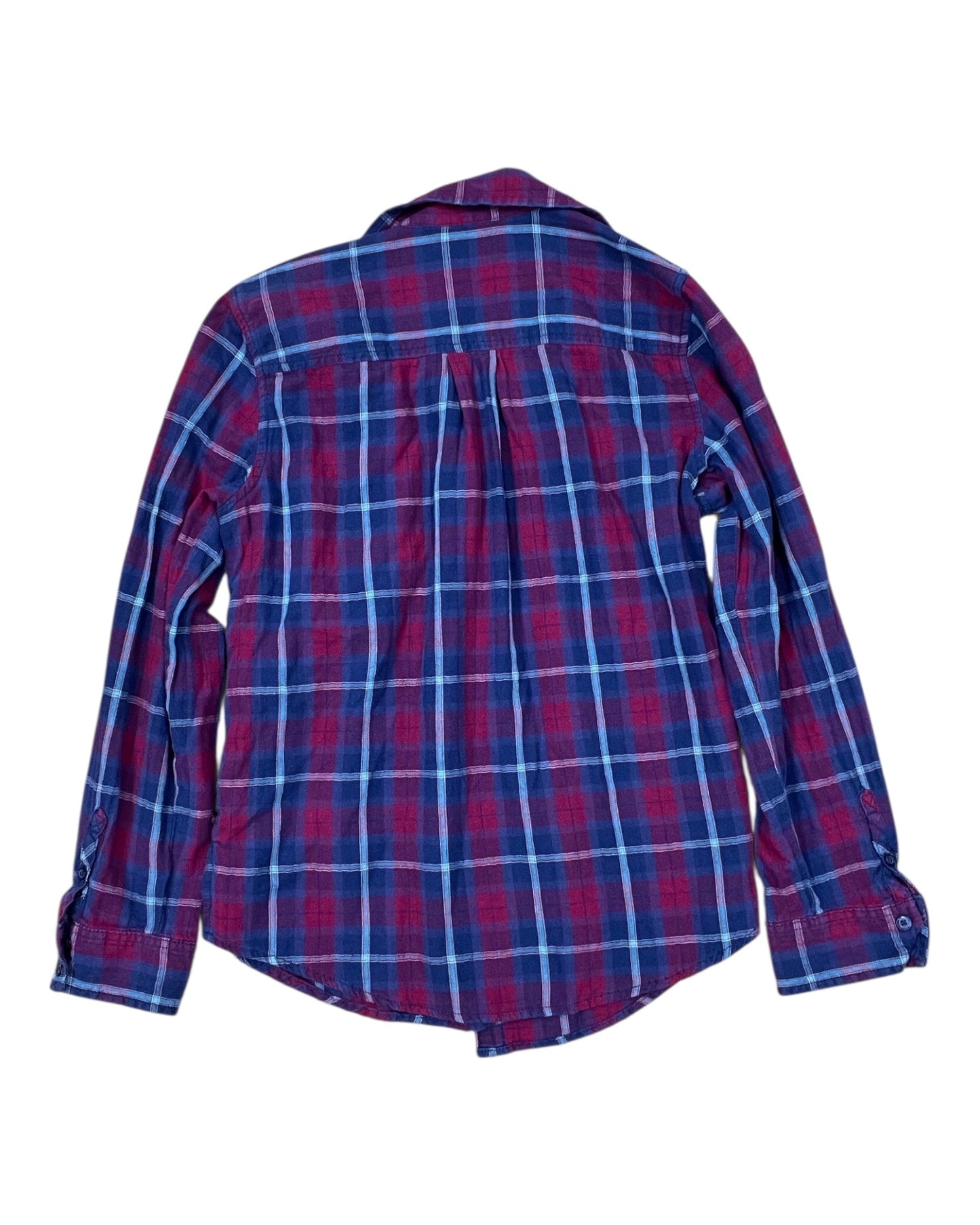 Blouse Ls By St Johns Bay In Blue & Red, Size:Mp