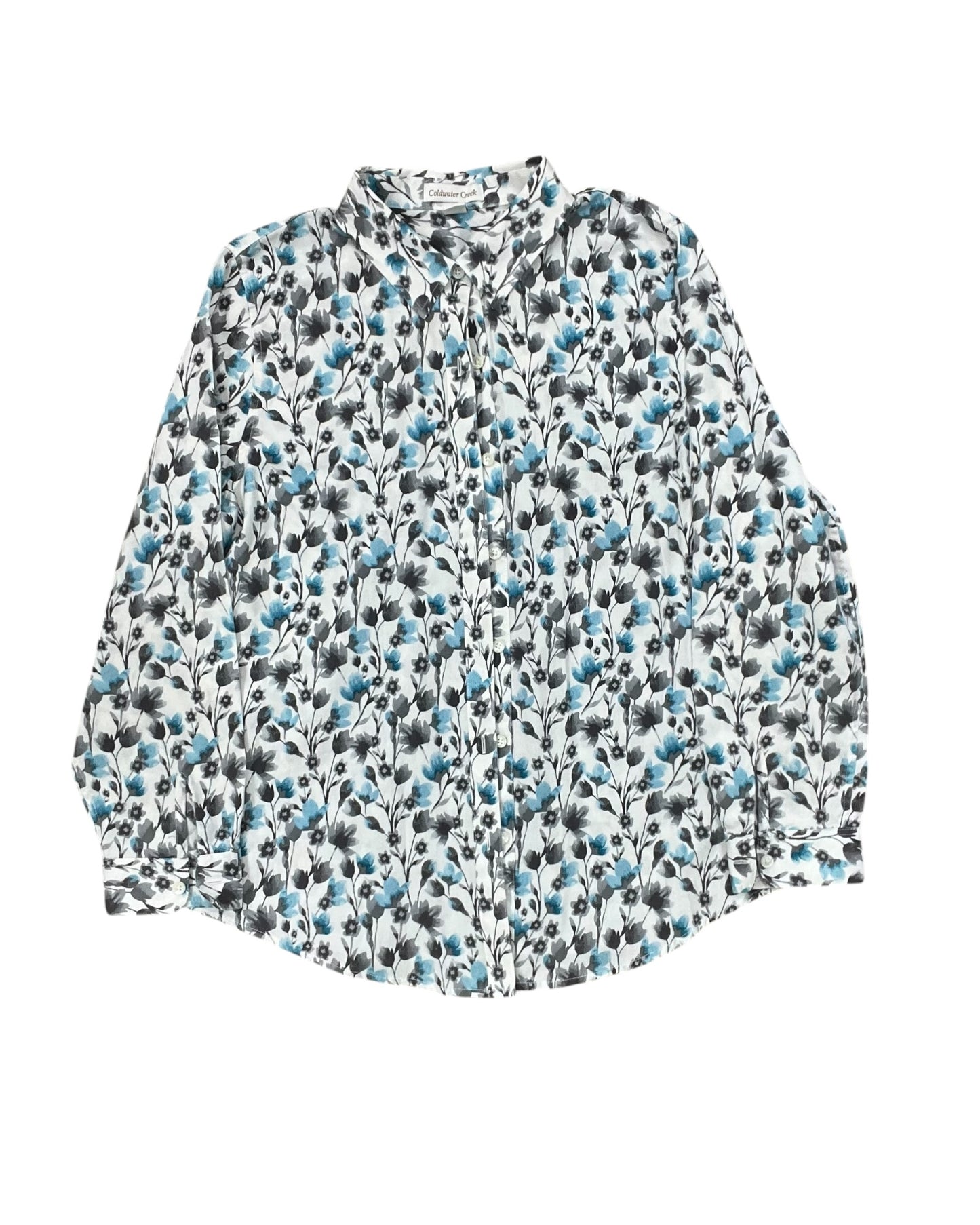 Blouse Ls By Coldwater Creek In White, Size:L