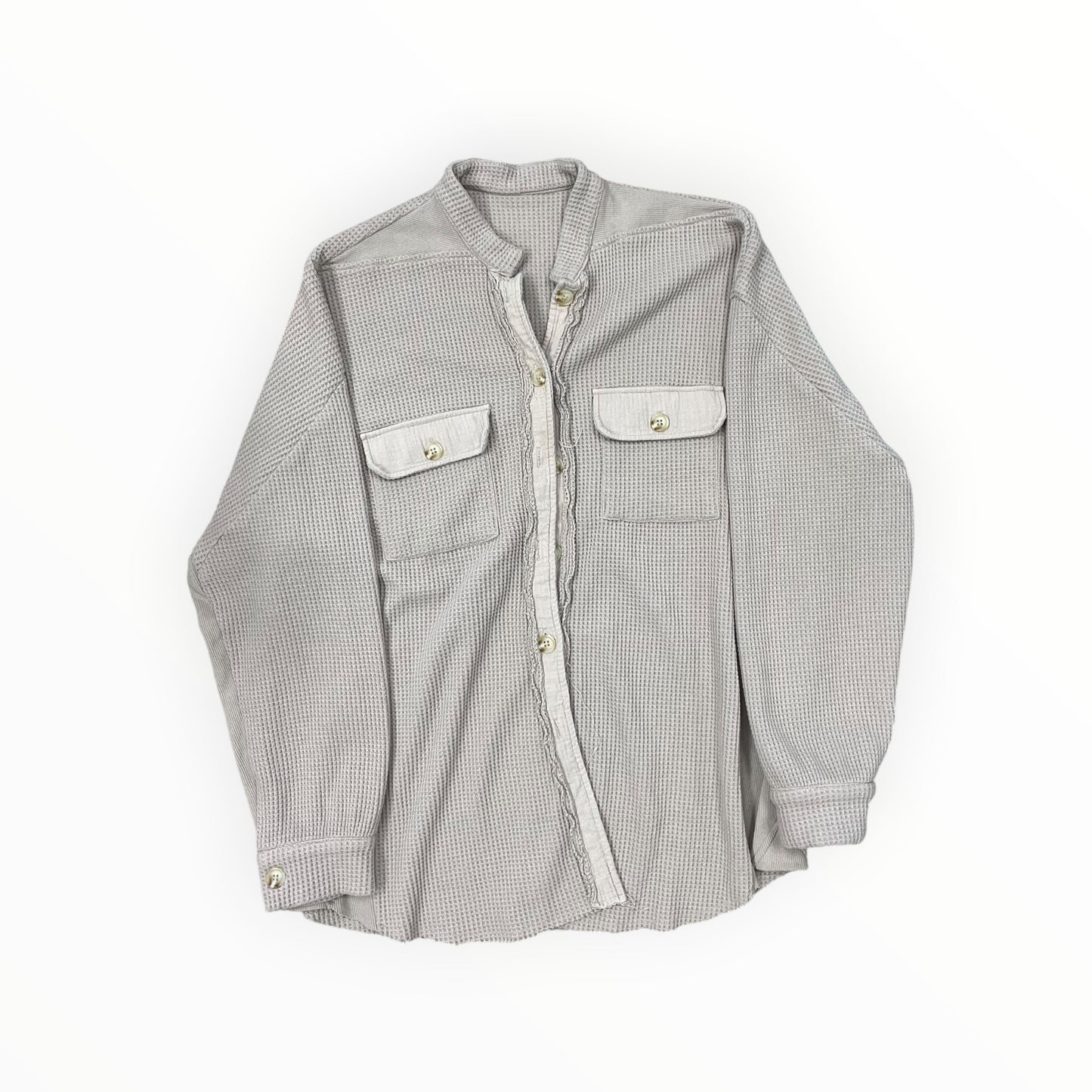 Jacket Shirt By Clothes Mentor In Tan, Size:Xl