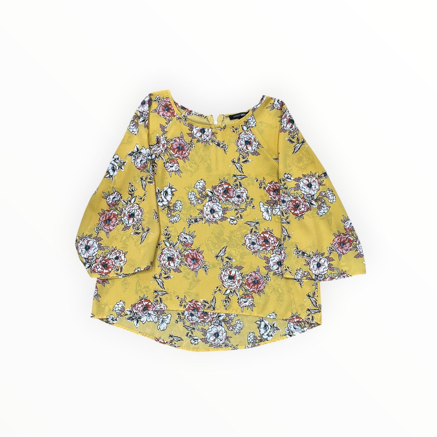 Top 3/4 Sleeve By Papermoon In Yellow, Size:Mp
