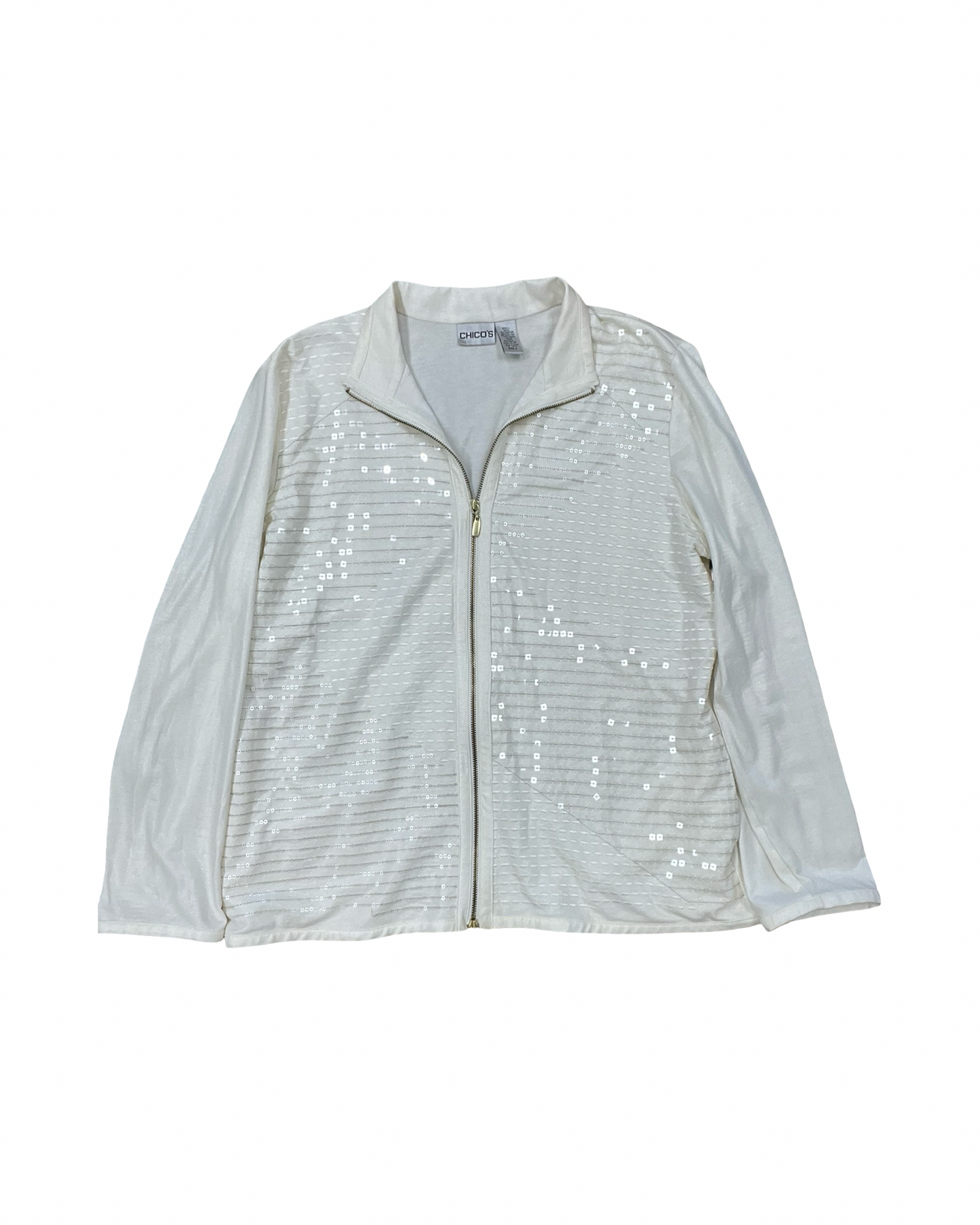 Jacket Denim By Chicos In Cream, Size:L
