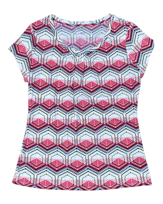 Top Ss By Worthington In Pink & White, Size:L