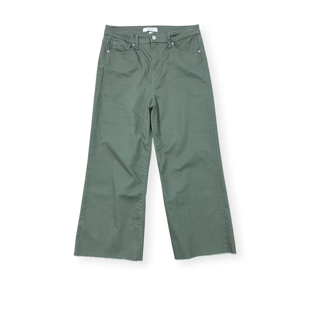 Jeans Wide Leg By Zenana In Green Denim, Size:12