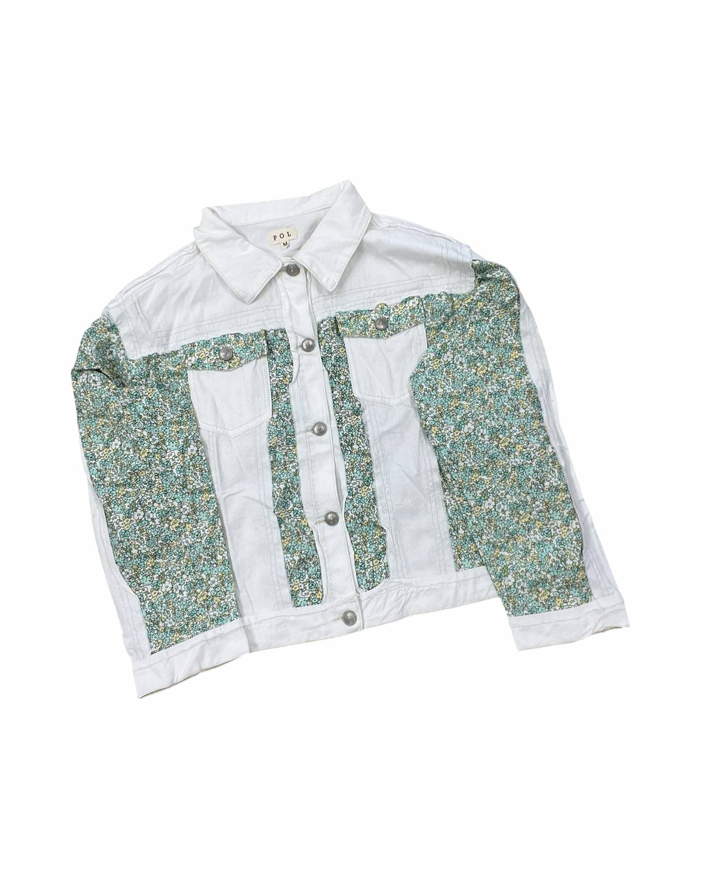 Jacket Other By Pol In Green & White, Size:M