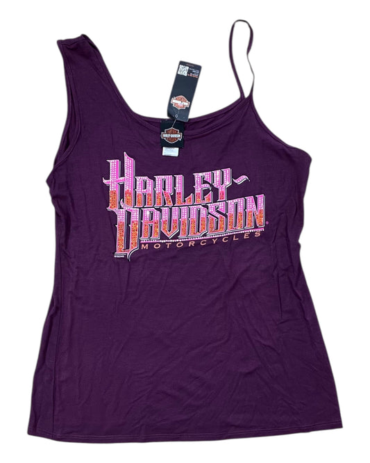 Top Sleeveless By Harley Davidson In Purple, Size:Xl