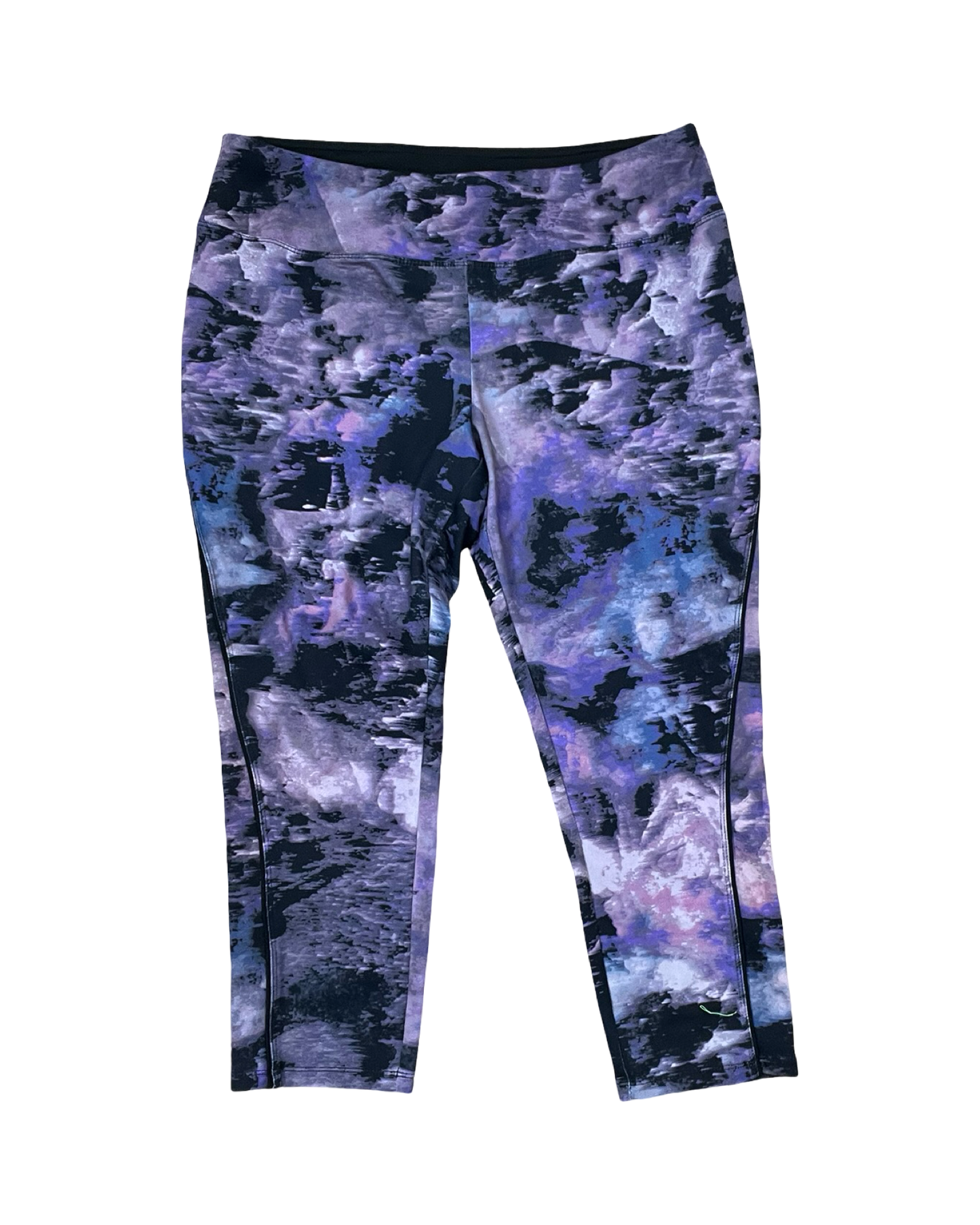 Athletic Capris By Simply Vera In Black & Purple, Size:M