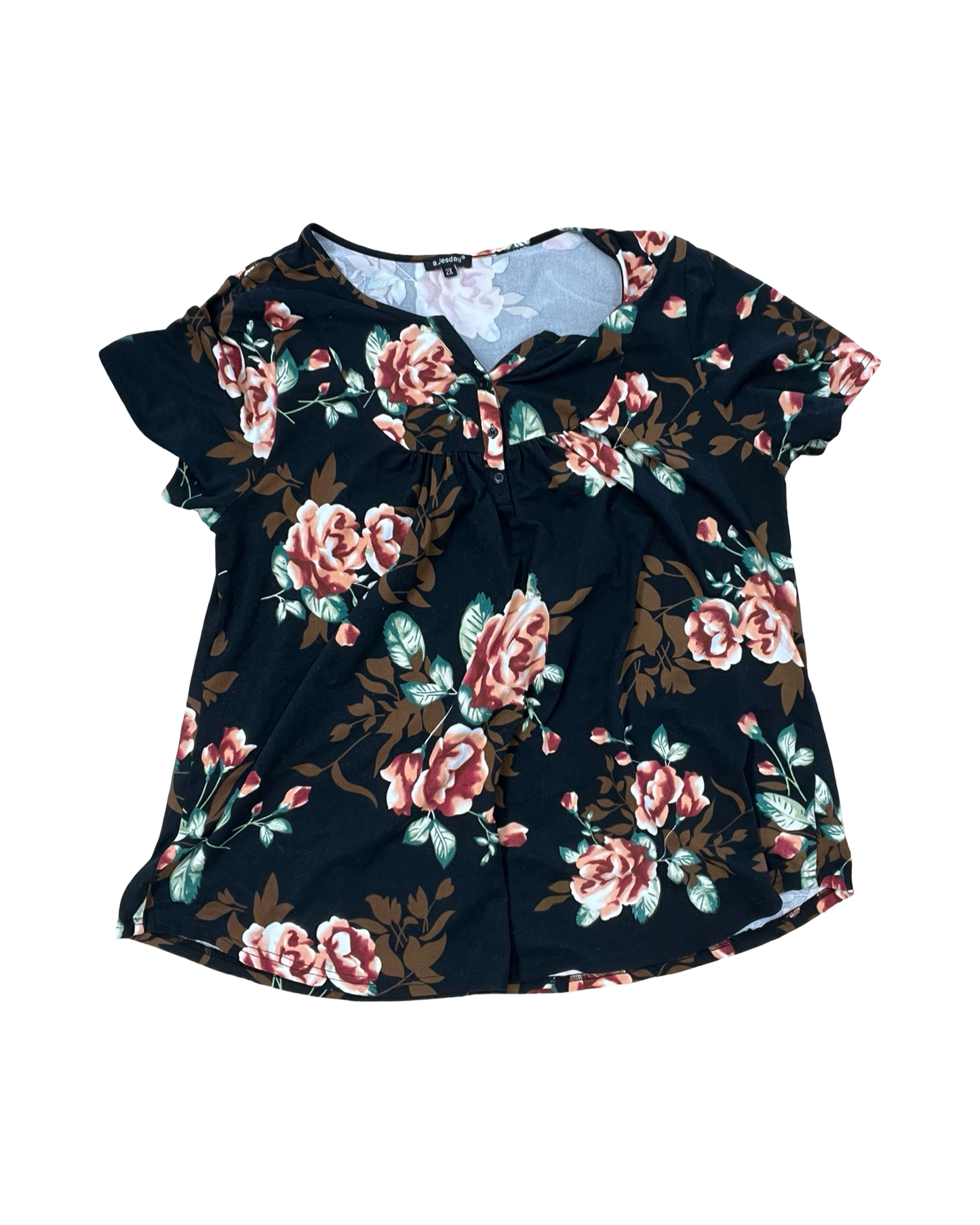 Top Ss By Clothes Mentor In Black, Size:2X