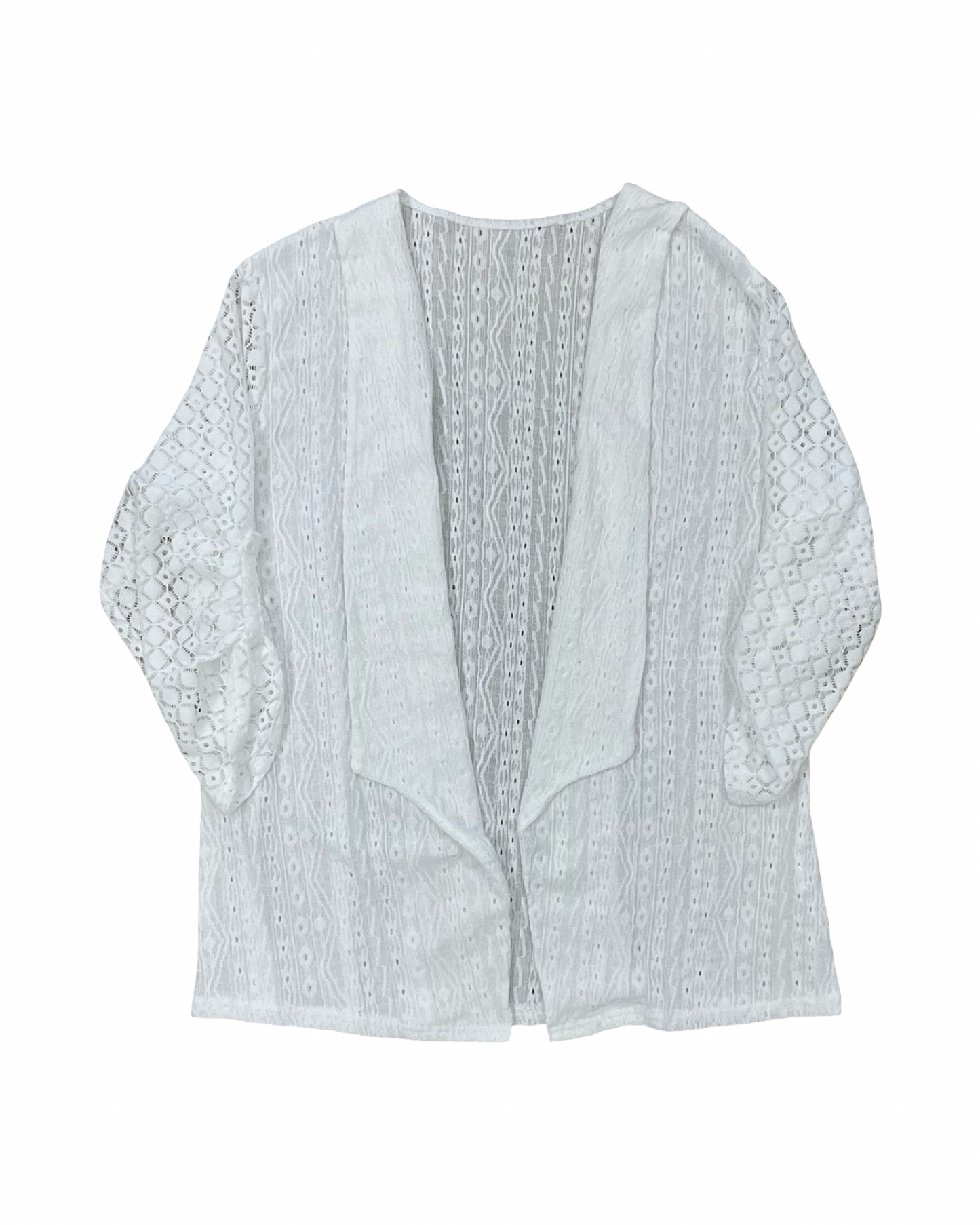 Cardigan By Clothes Mentor In White, Size:1X