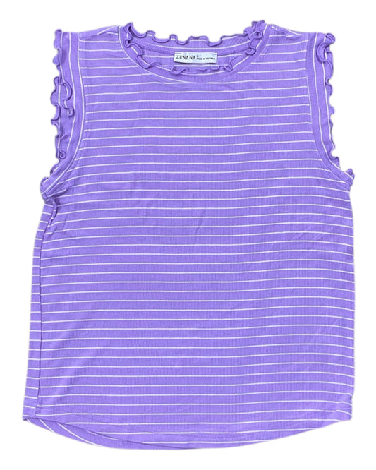 Top Sleeveless By Zenana In Purple, Size:L