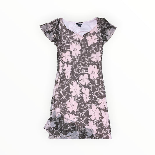 Dress Casual Midi By Clothes Mentor In Pink & Tan, Size:L