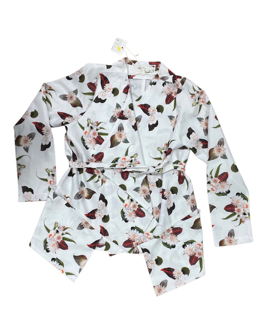 Cardigan By Clothes Mentor In Green & White, Size:M