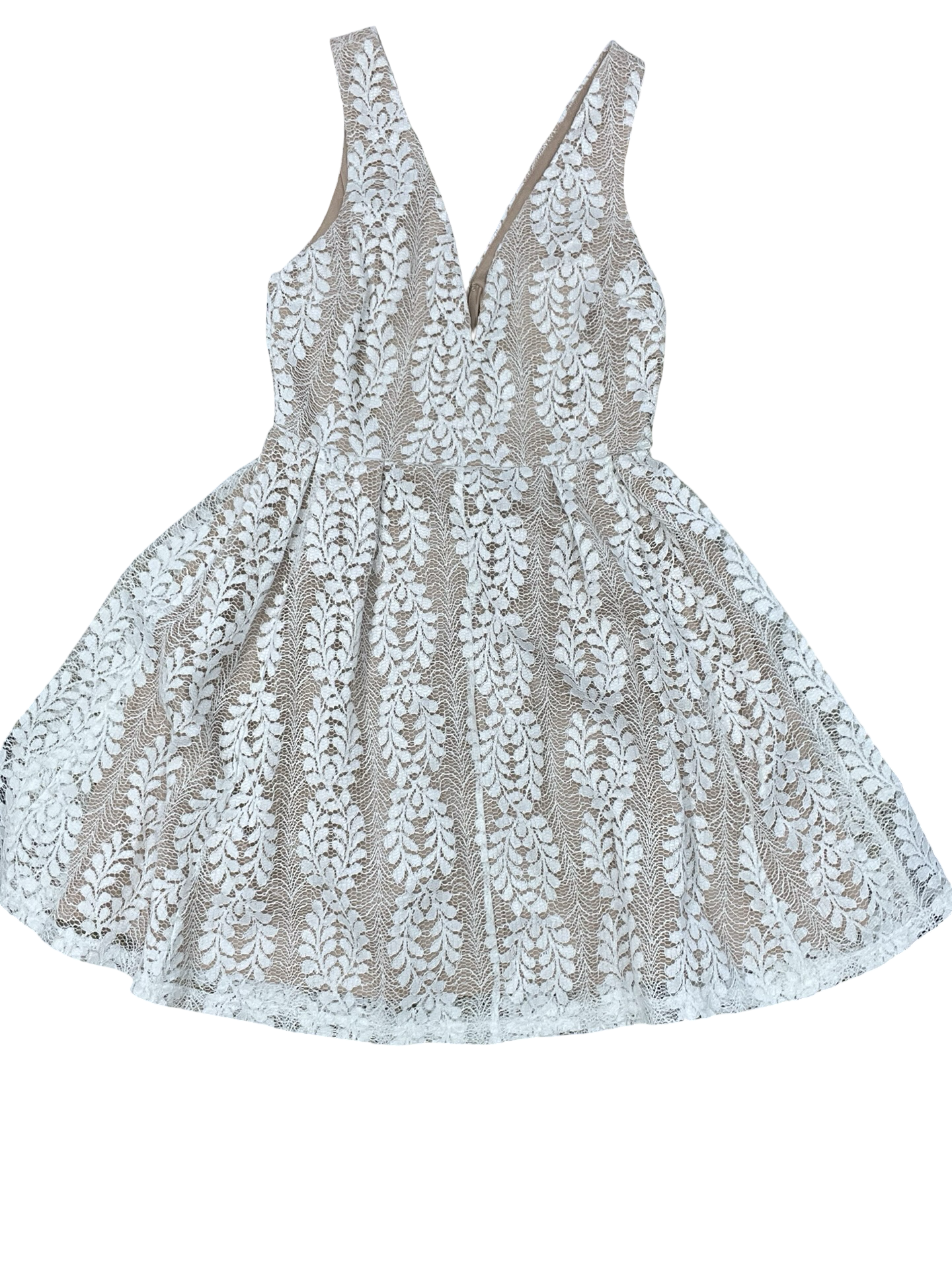Dress Party Short By Lulu In Tan & White, Size:S