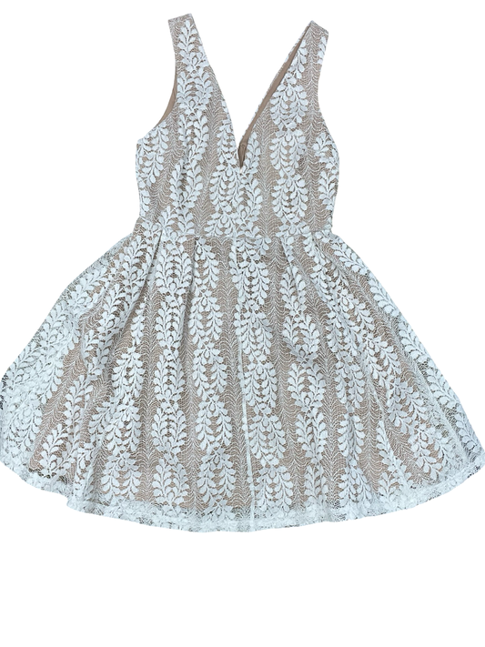 Dress Party Short By Lulu In Tan & White, Size:S