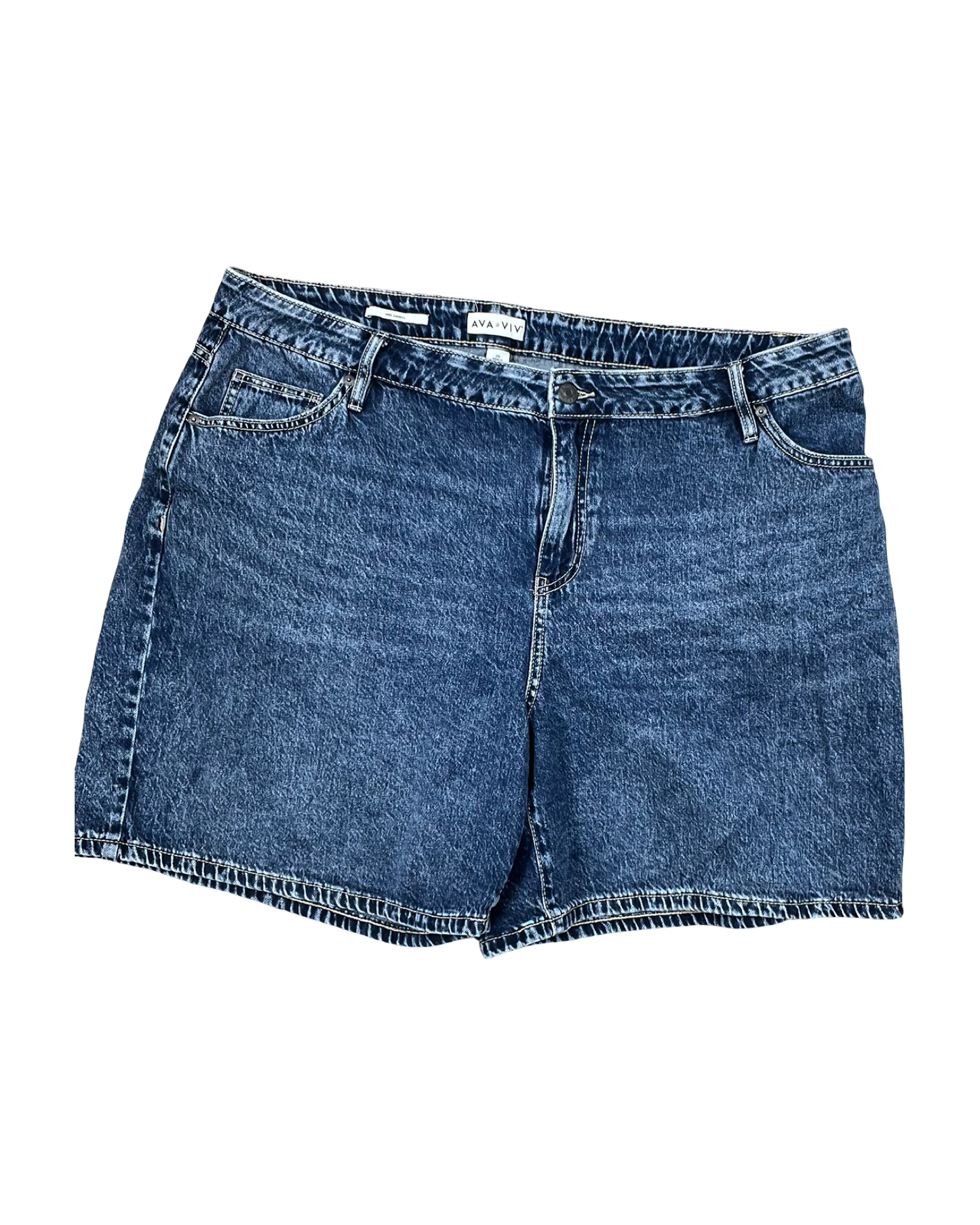 Shorts By Ava & Viv In Blue Denim, Size:20