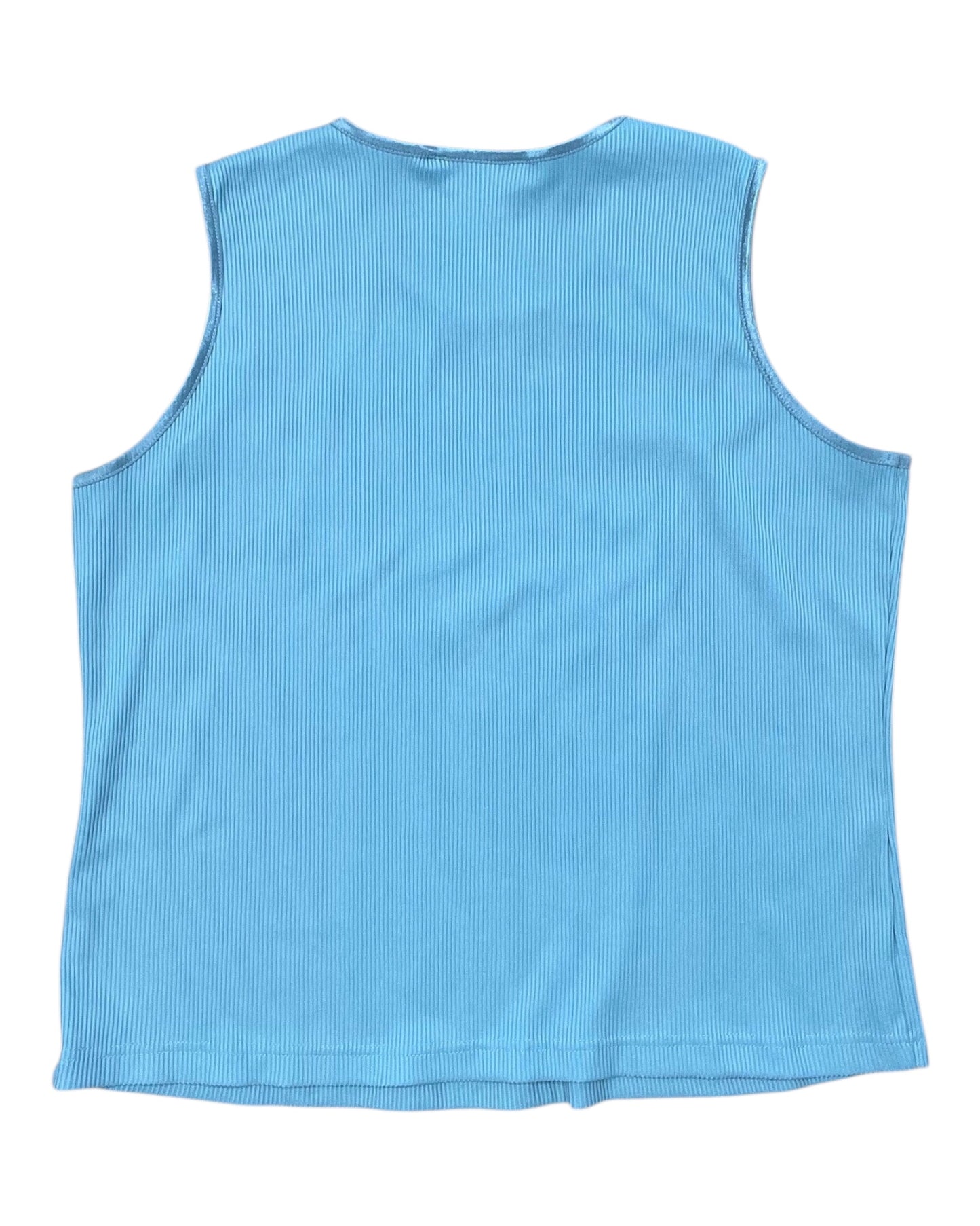 Top Sleeveless By Allison Daley In Aqua, Size:2X