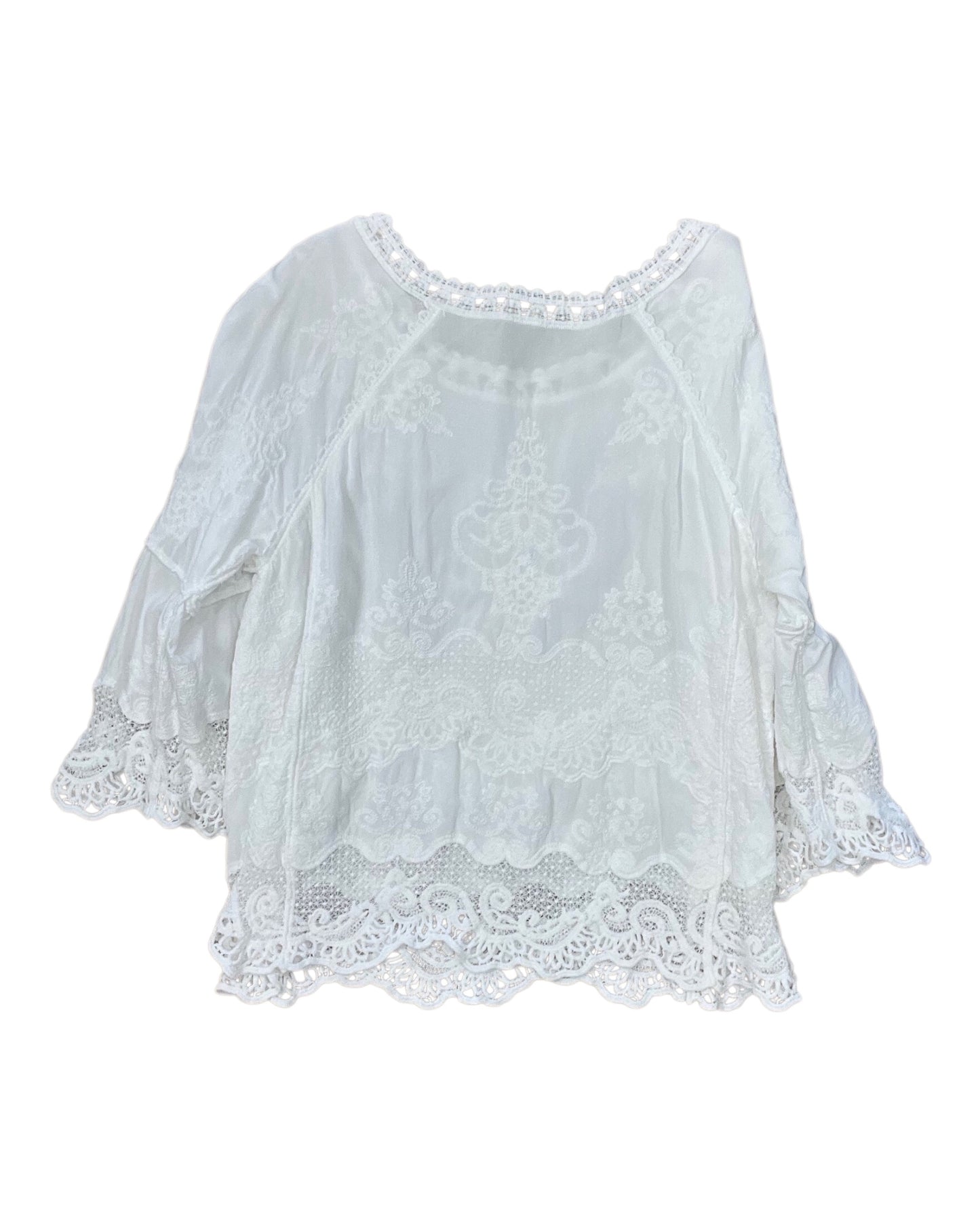 Top 3/4 Sleeve By Democracy In White, Size:M